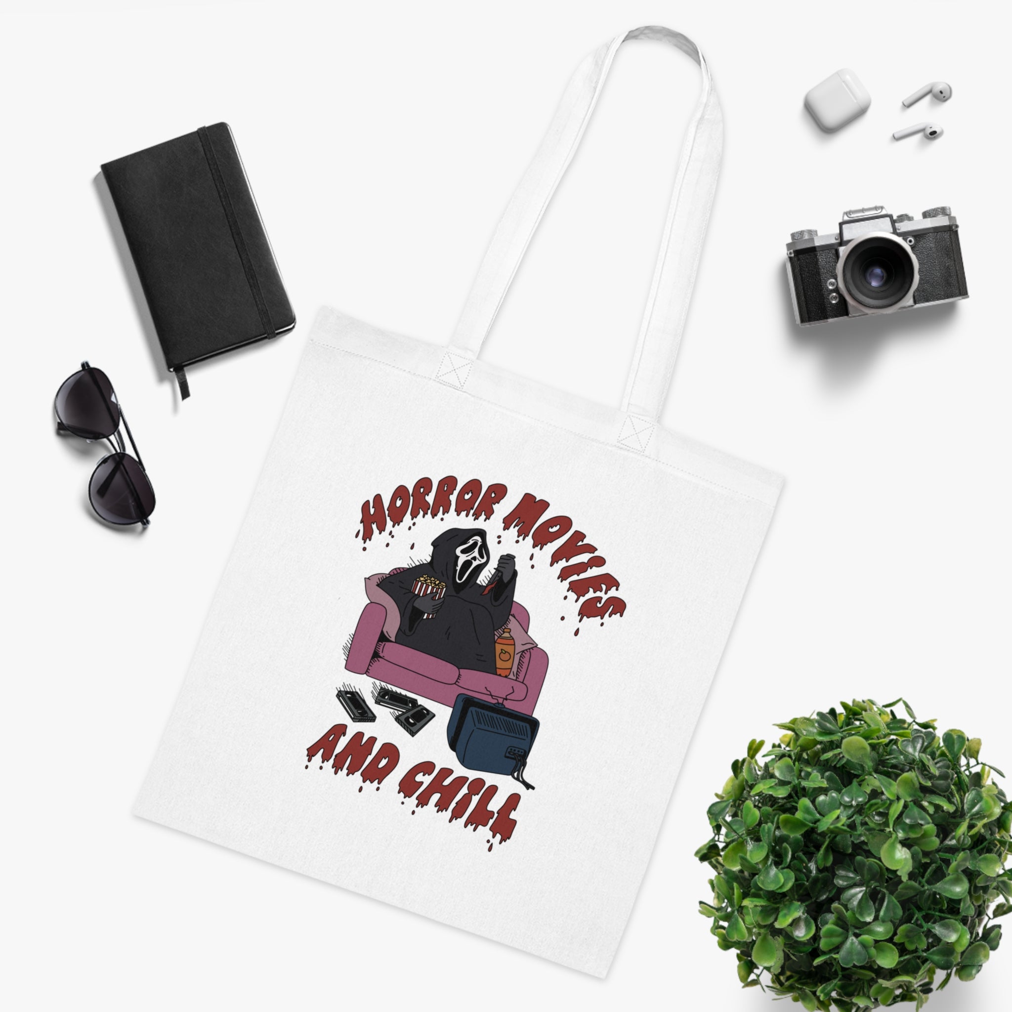 Horror Movies And Chill White Tote Bag