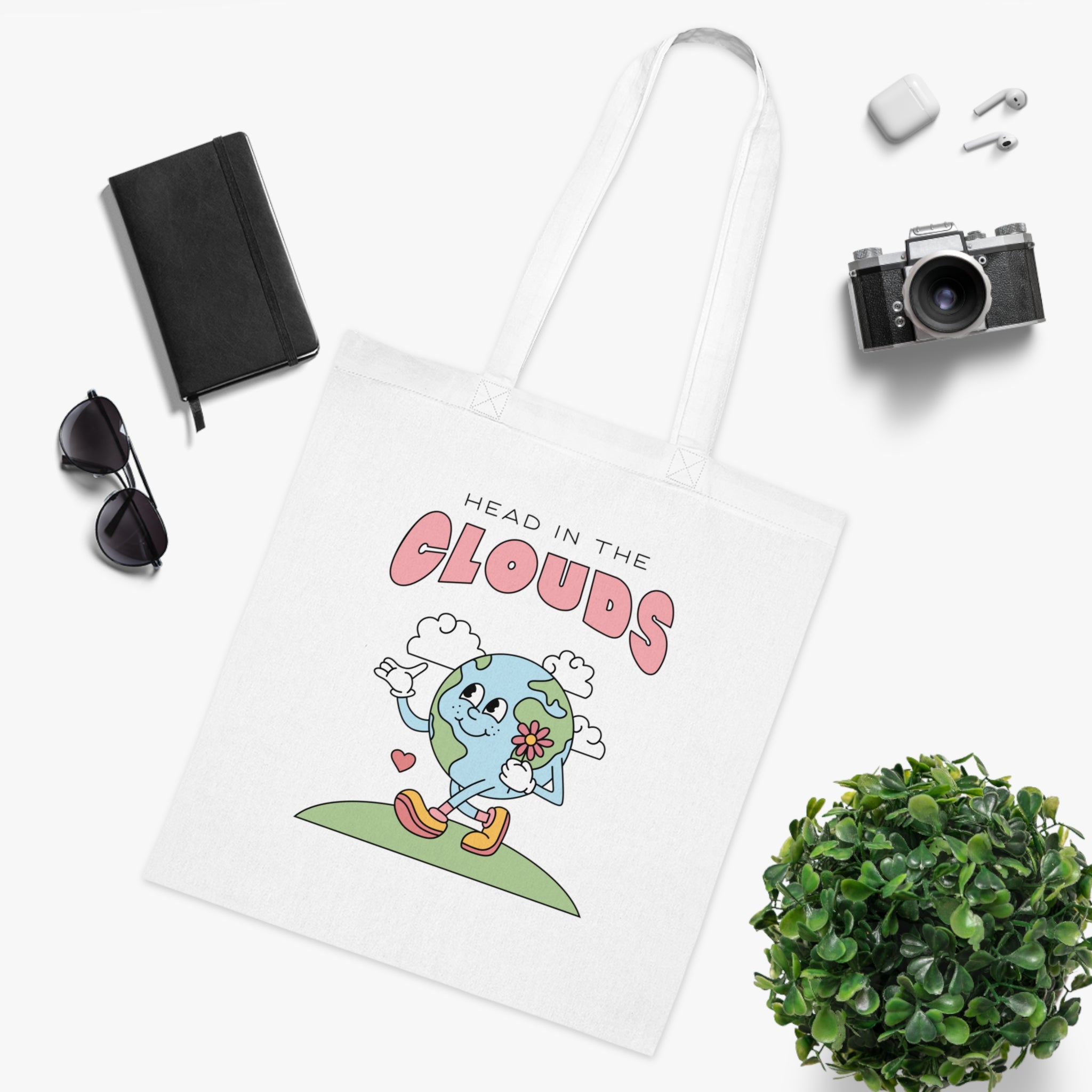 Head In The Clouds White Tote Bag