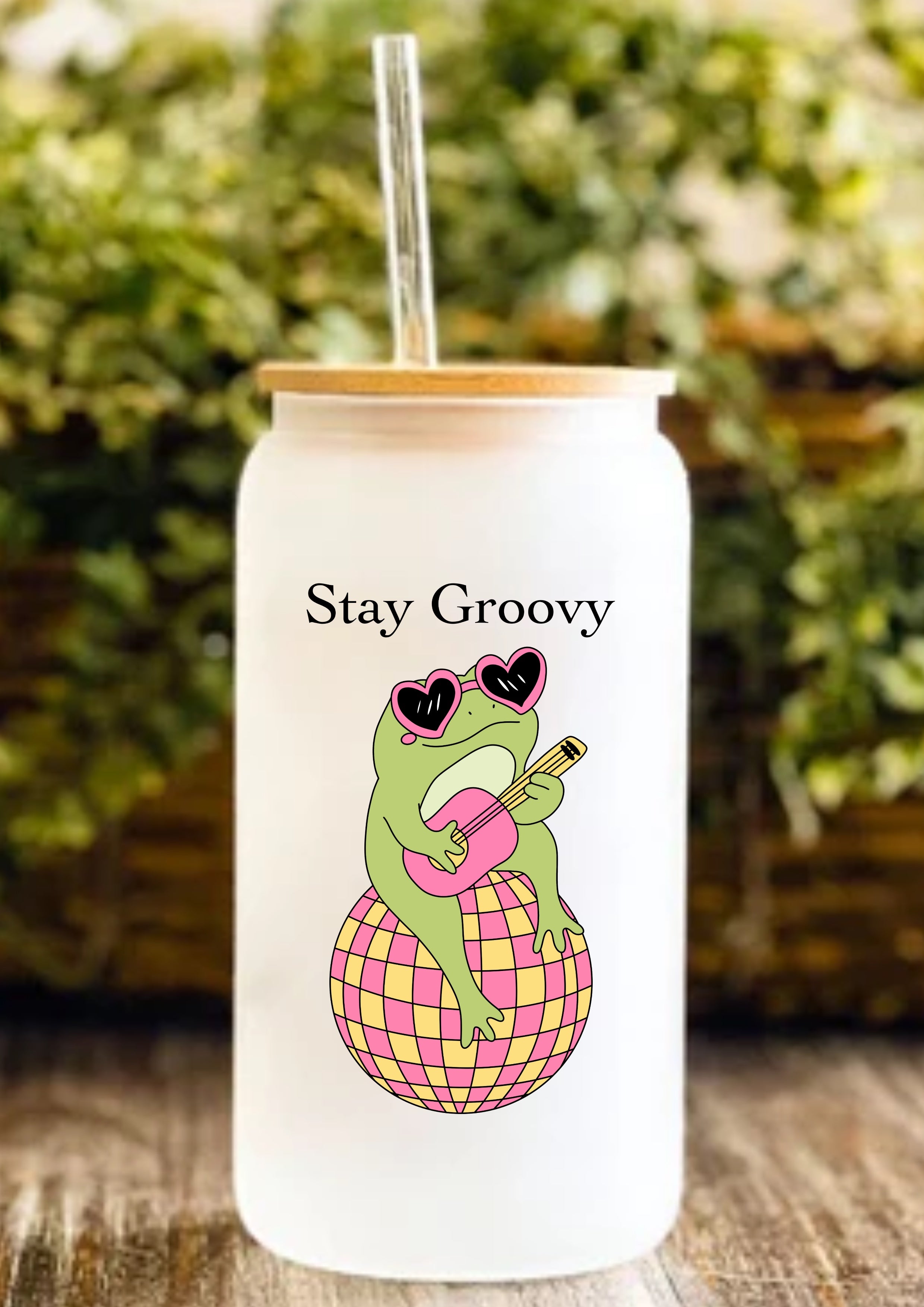 Stay Groovy 12oz Frosted Glass Tumbler