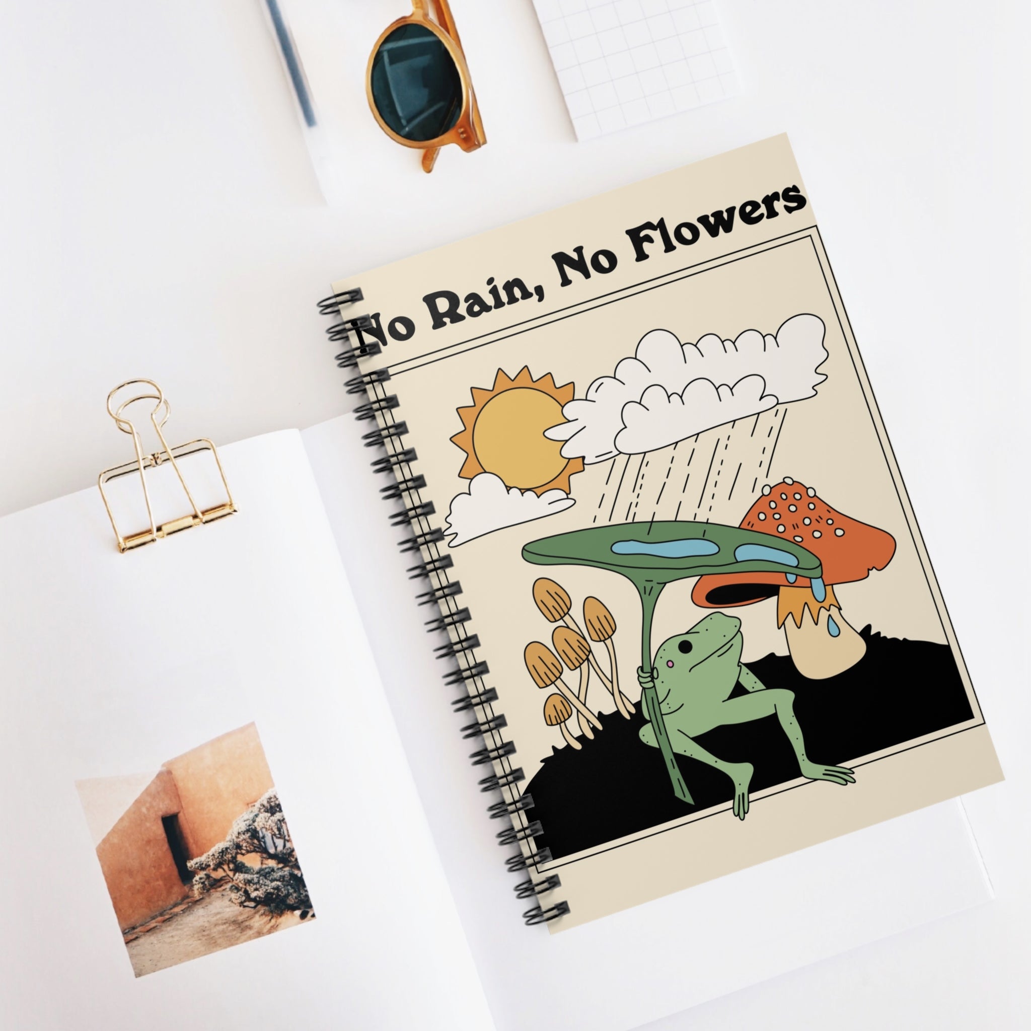 No Rain, No Flowers A5 Lined Notebook