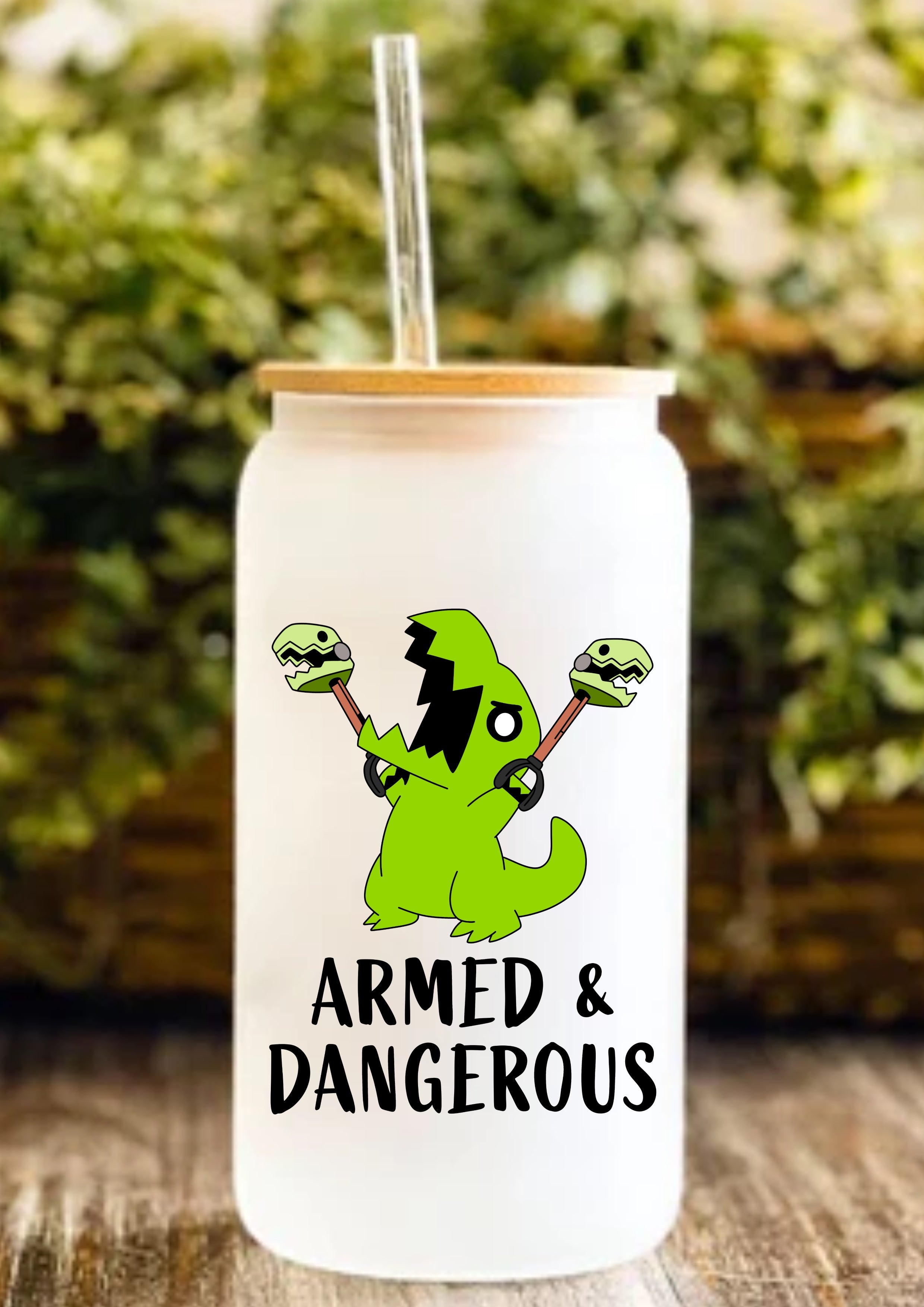 Armed & Dangerous 12oz Frosted Glass Tumbler