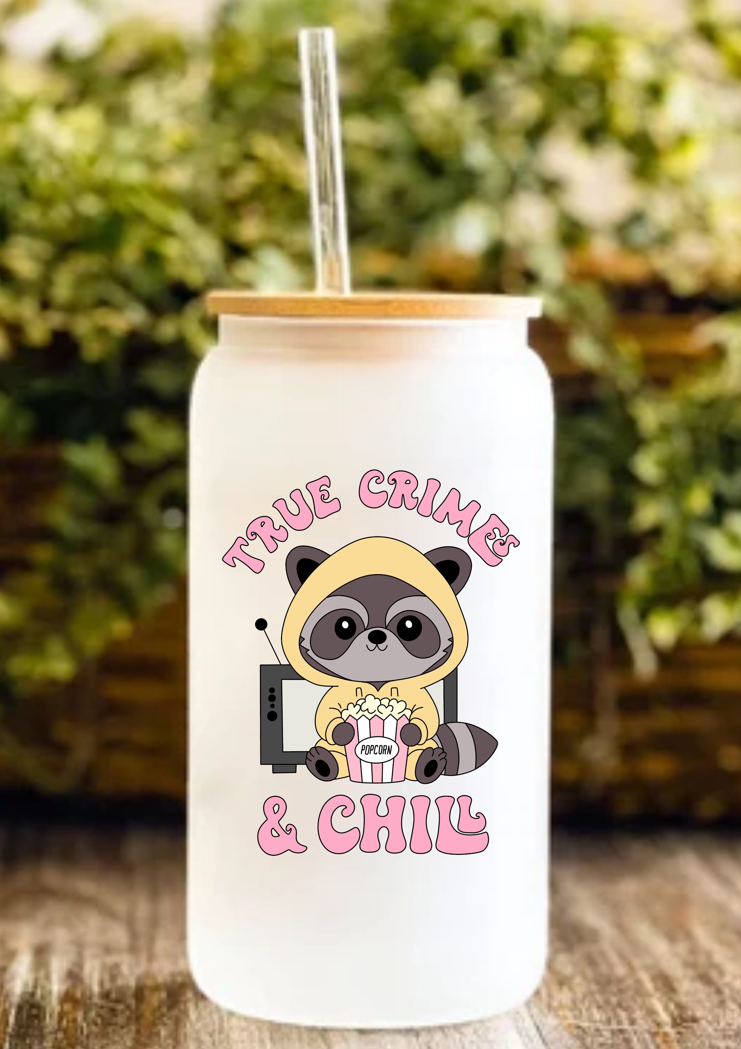 True Crimes & Chill 12oz Frosted Glass Tumbler