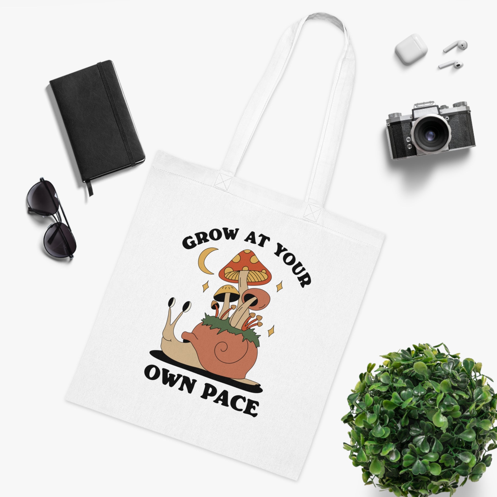 Grow At Your Own Pace White Tote Bag