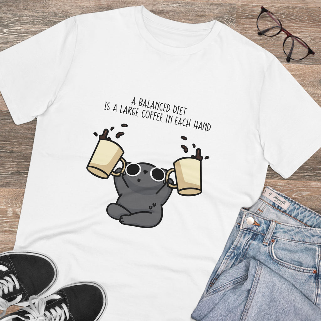 A Balanced Diet Is A Large Coffee In Each Hand Unisex T-Shirt