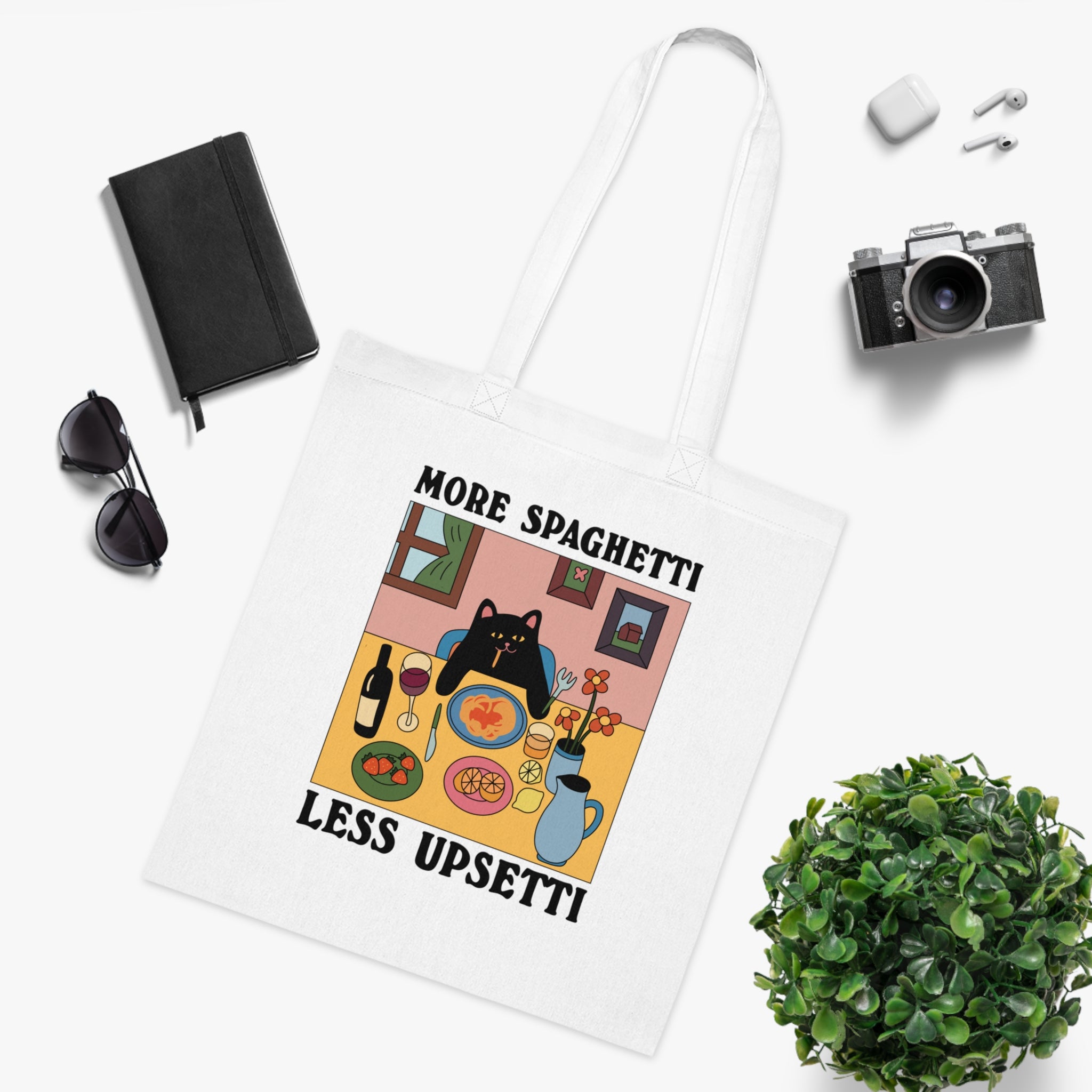 More Spaghetti Less Upsetti White Tote Bag