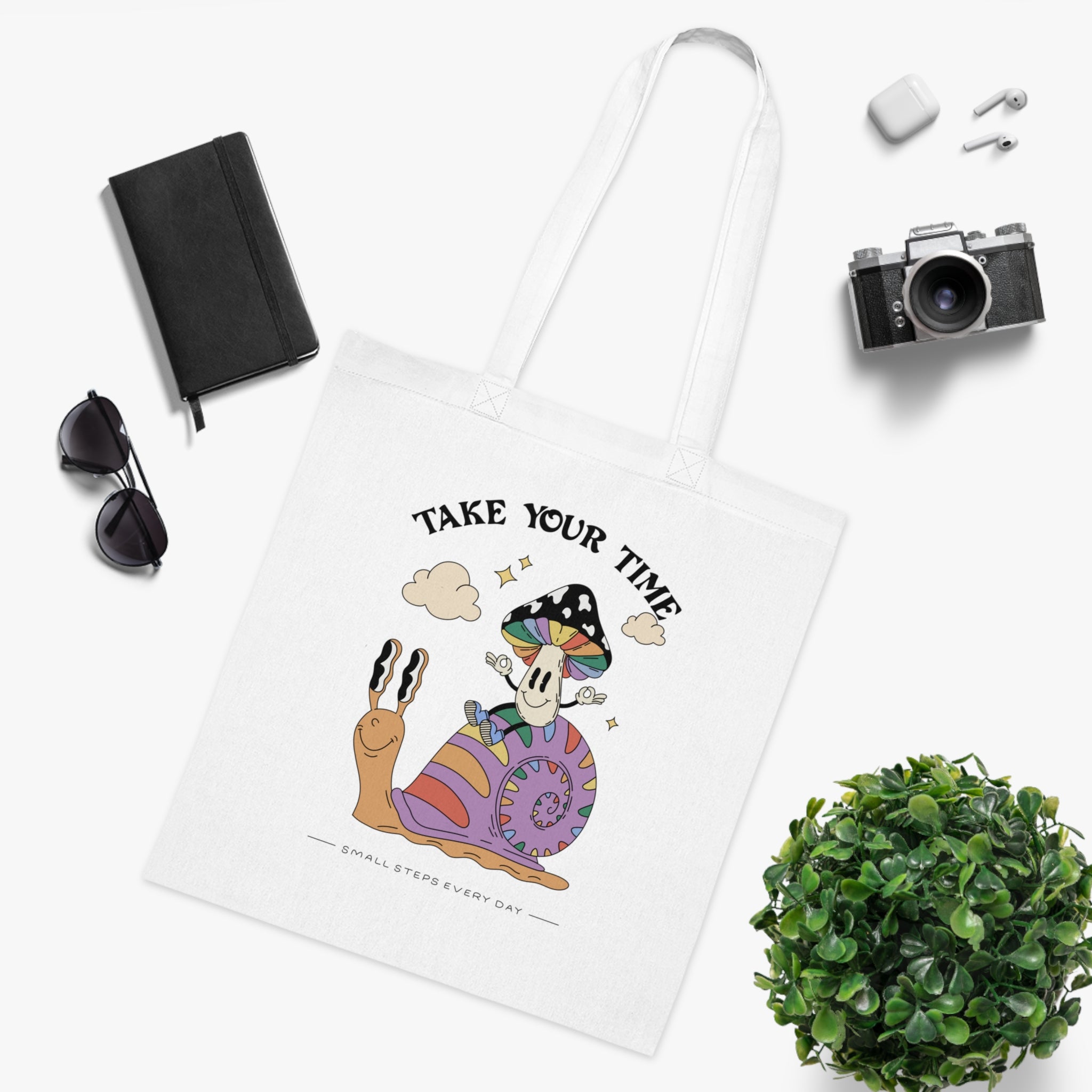 Take Your Time White Tote Bag