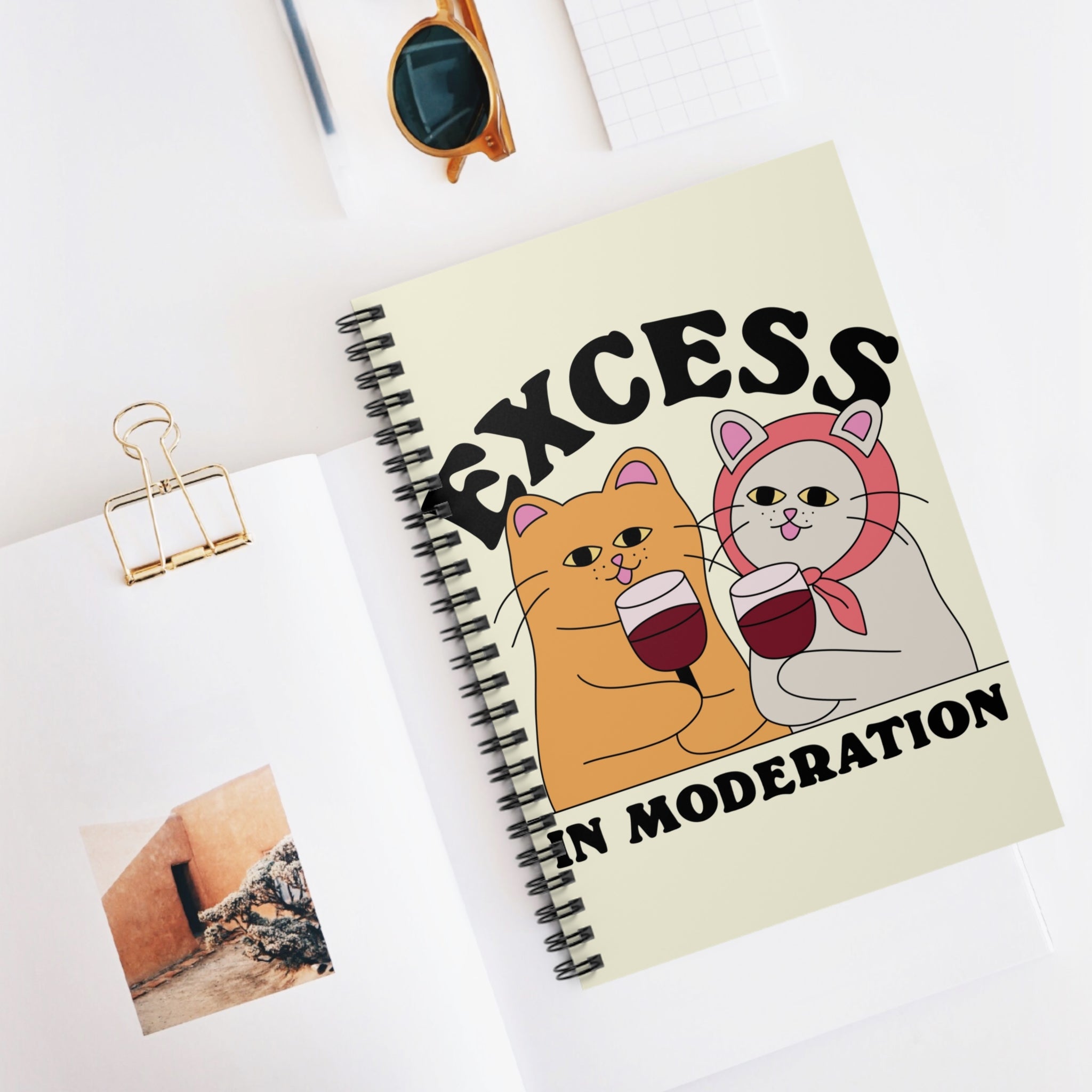 Excess In Moderation A5 Lined Notebook