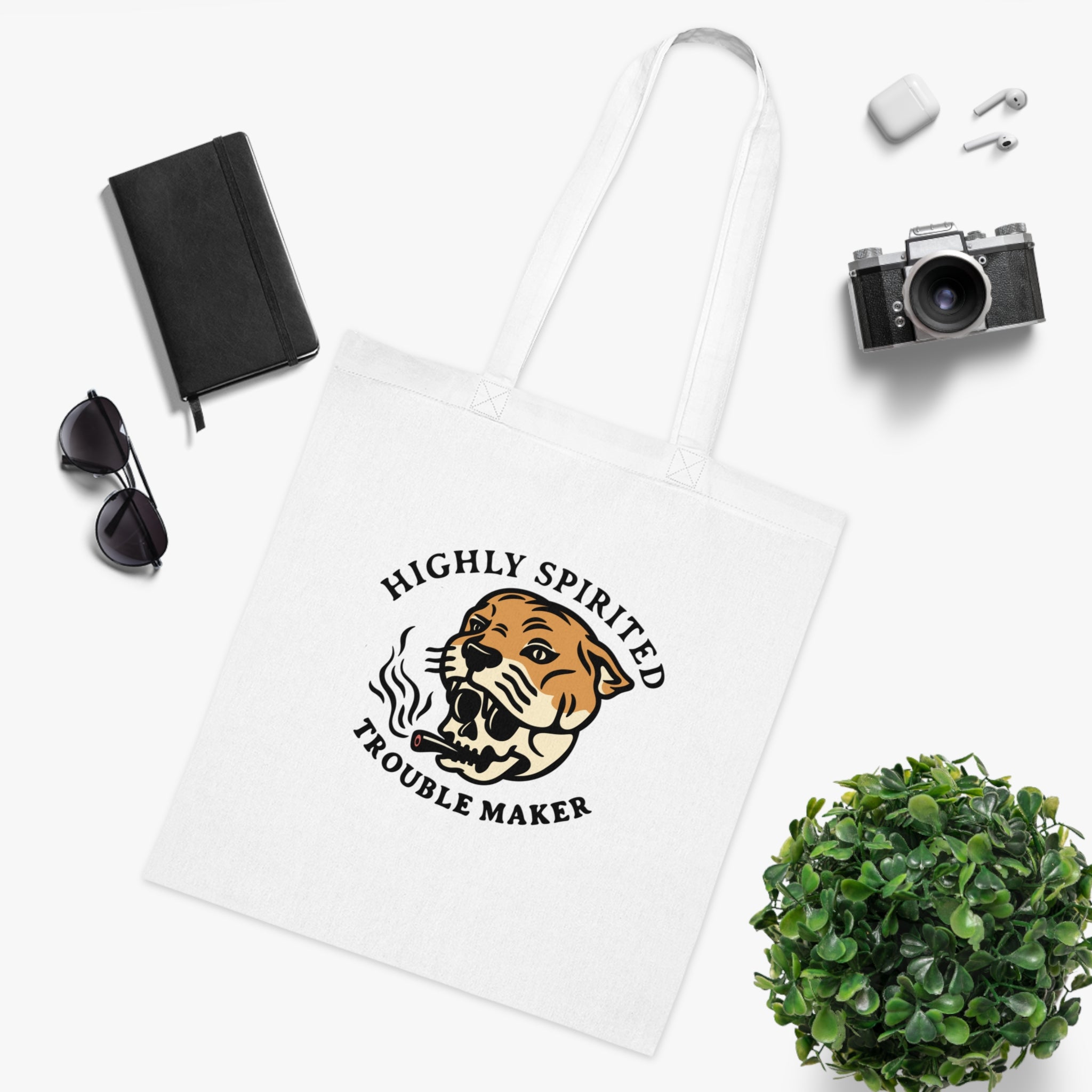 Highly Spirited Trouble Maker White Tote Bag