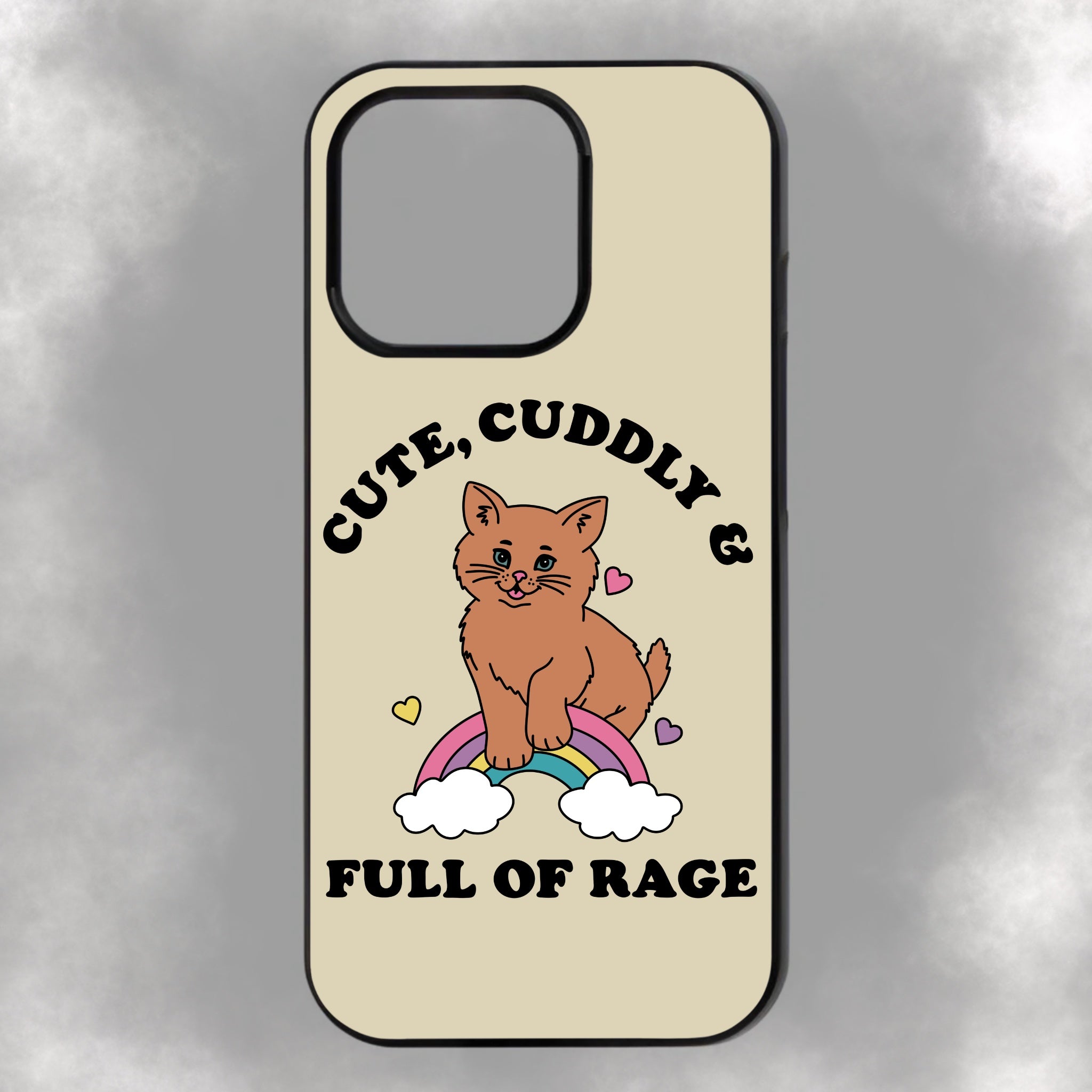 Cute, Cuddly & Full Of Rage iPhone Rubber Phone Case