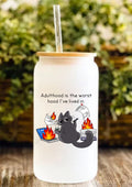 Adulthood Is The Worst Hood I’ve Lived In 12oz Frosted Glass Tumbler