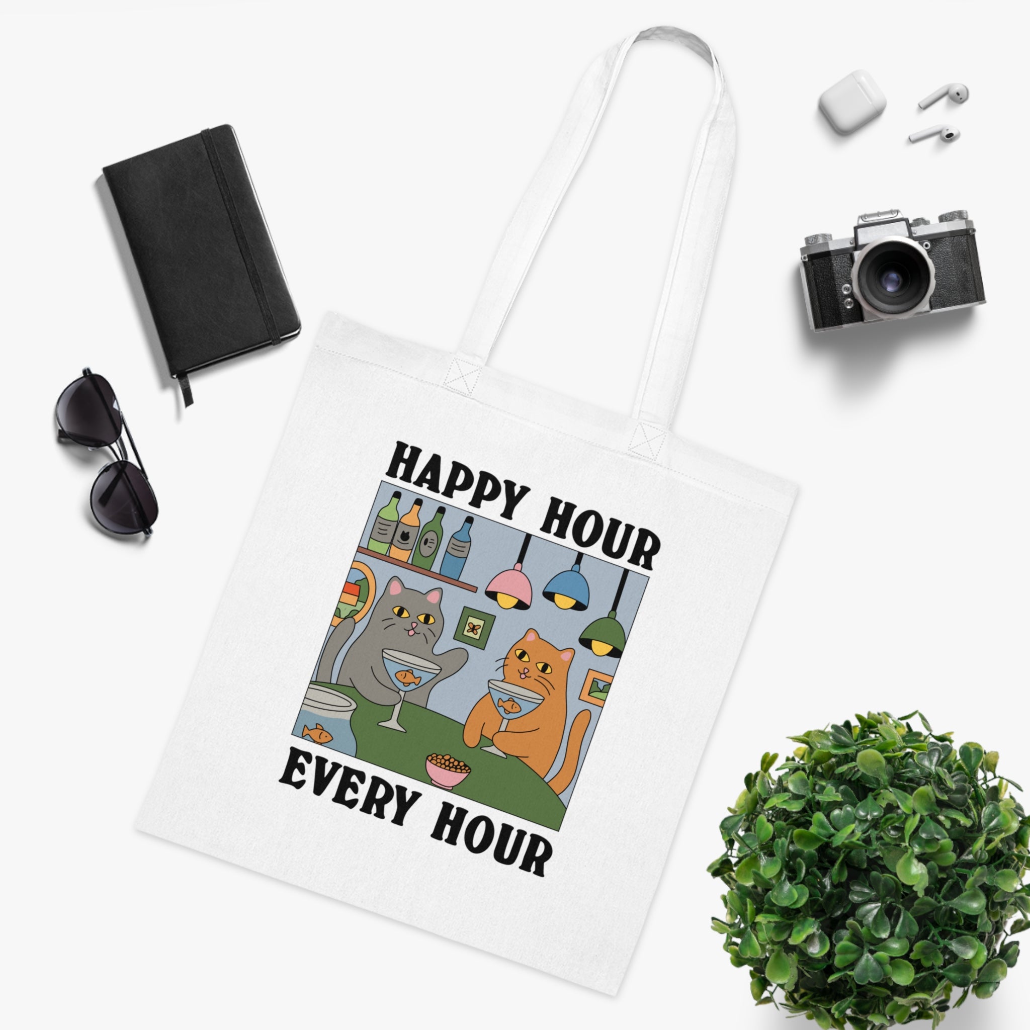 Happy Hour Every Hour White Tote Bag