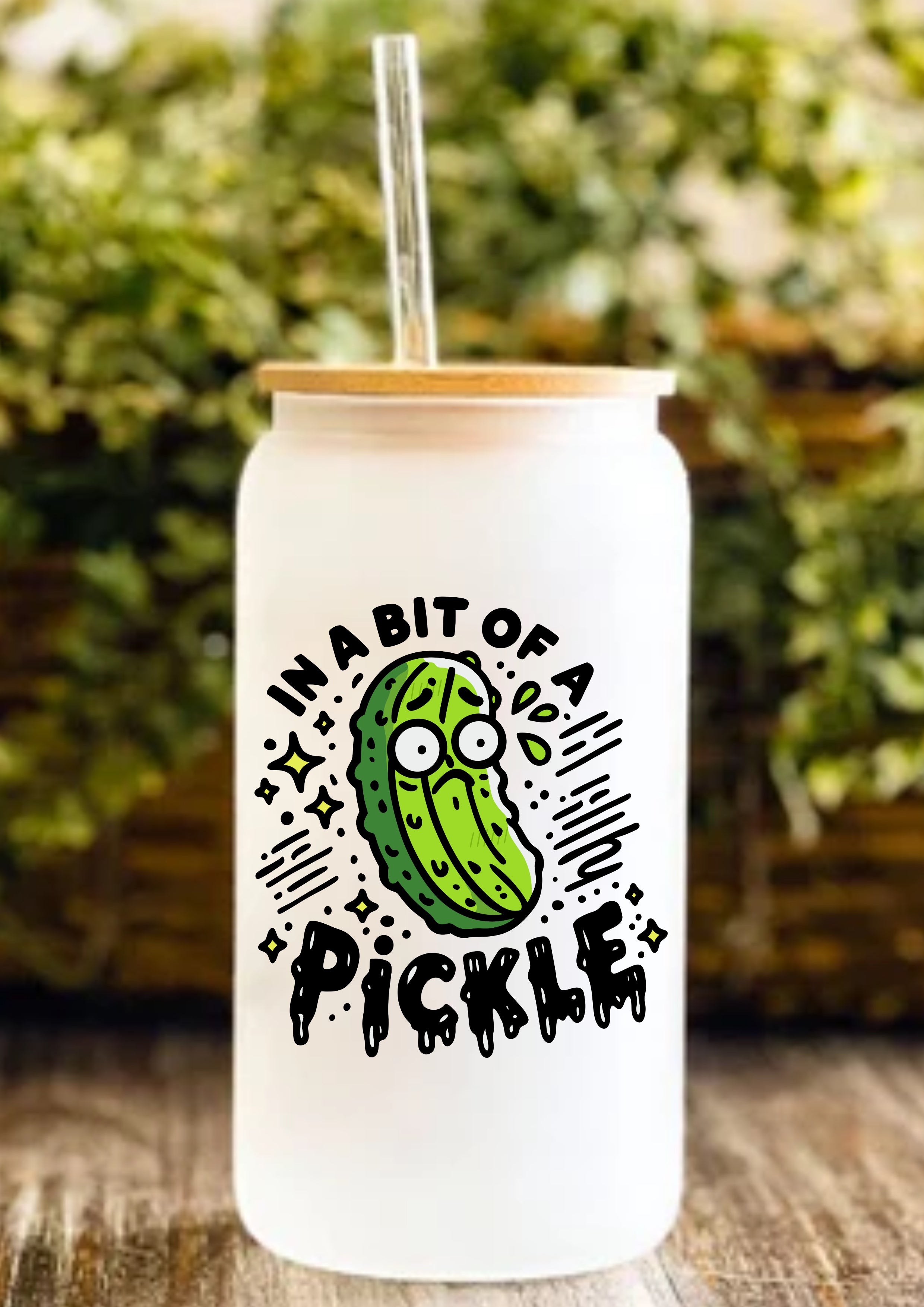 In A Bit Of A Pickle 12oz Frosted Glass Tumbler