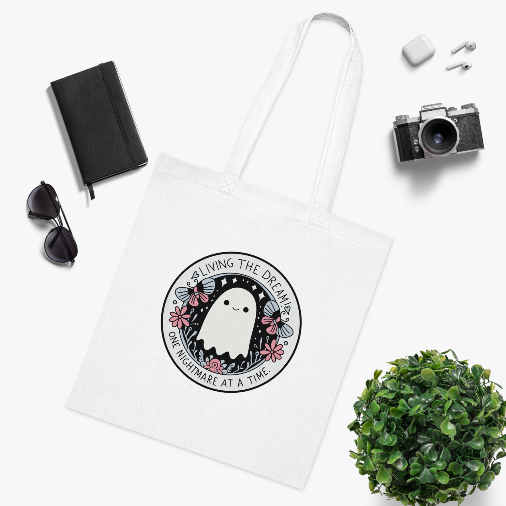 Living The Dream One Nightmare At A Time White Tote Bag