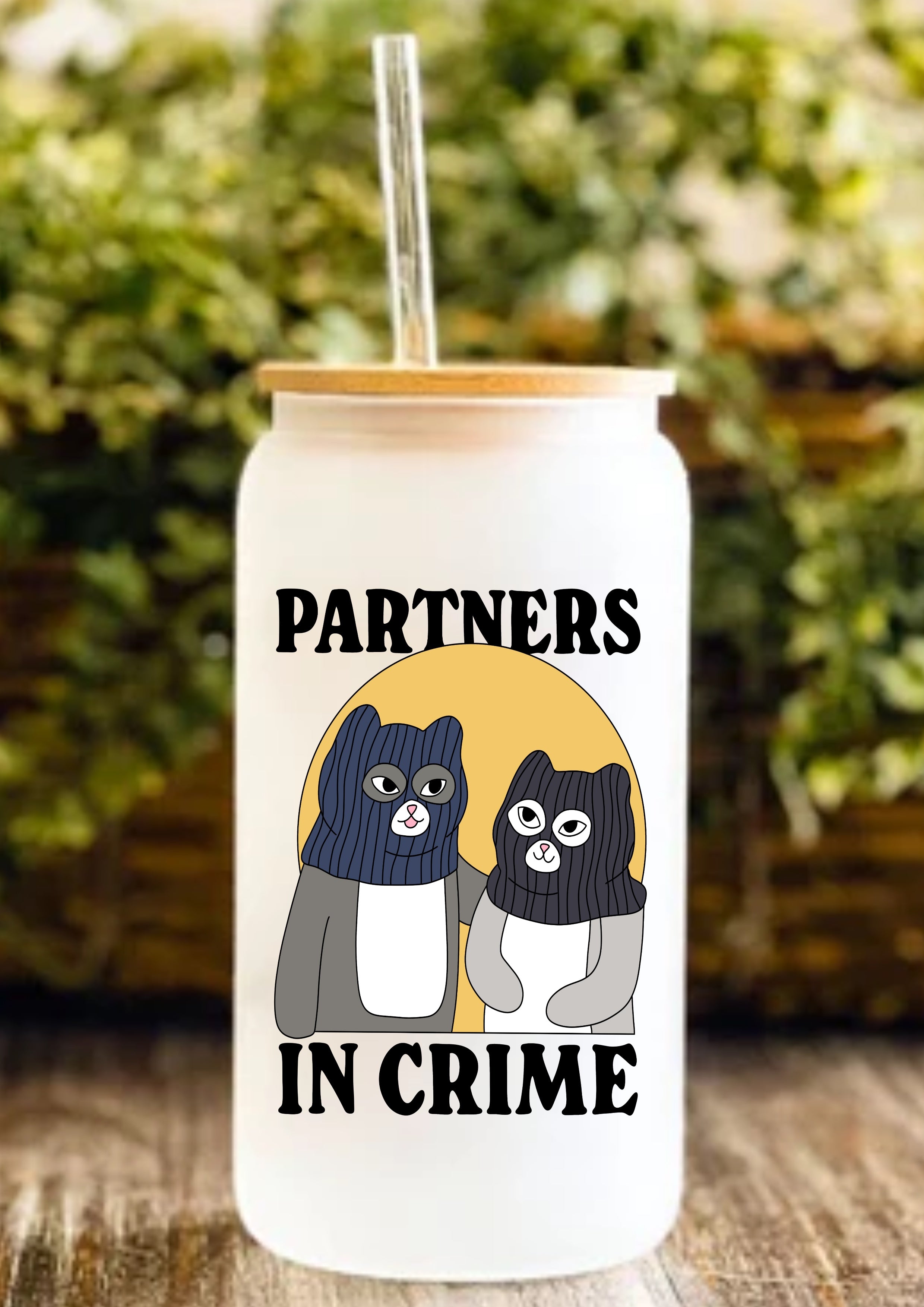 Partners In Crime 12oz Frosted Glass Tumbler
