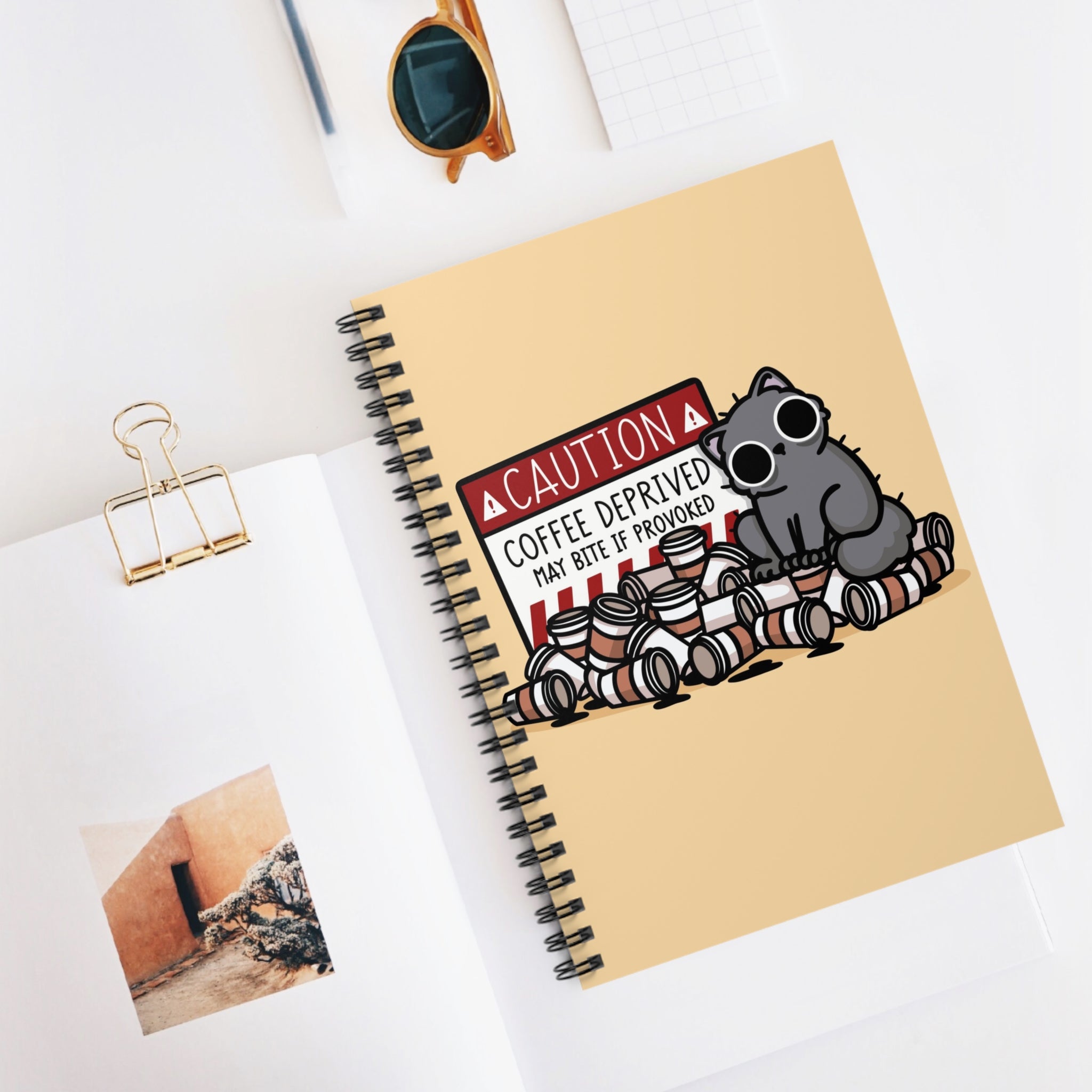 Caution Coffee Deprived A5 Lined Notebook