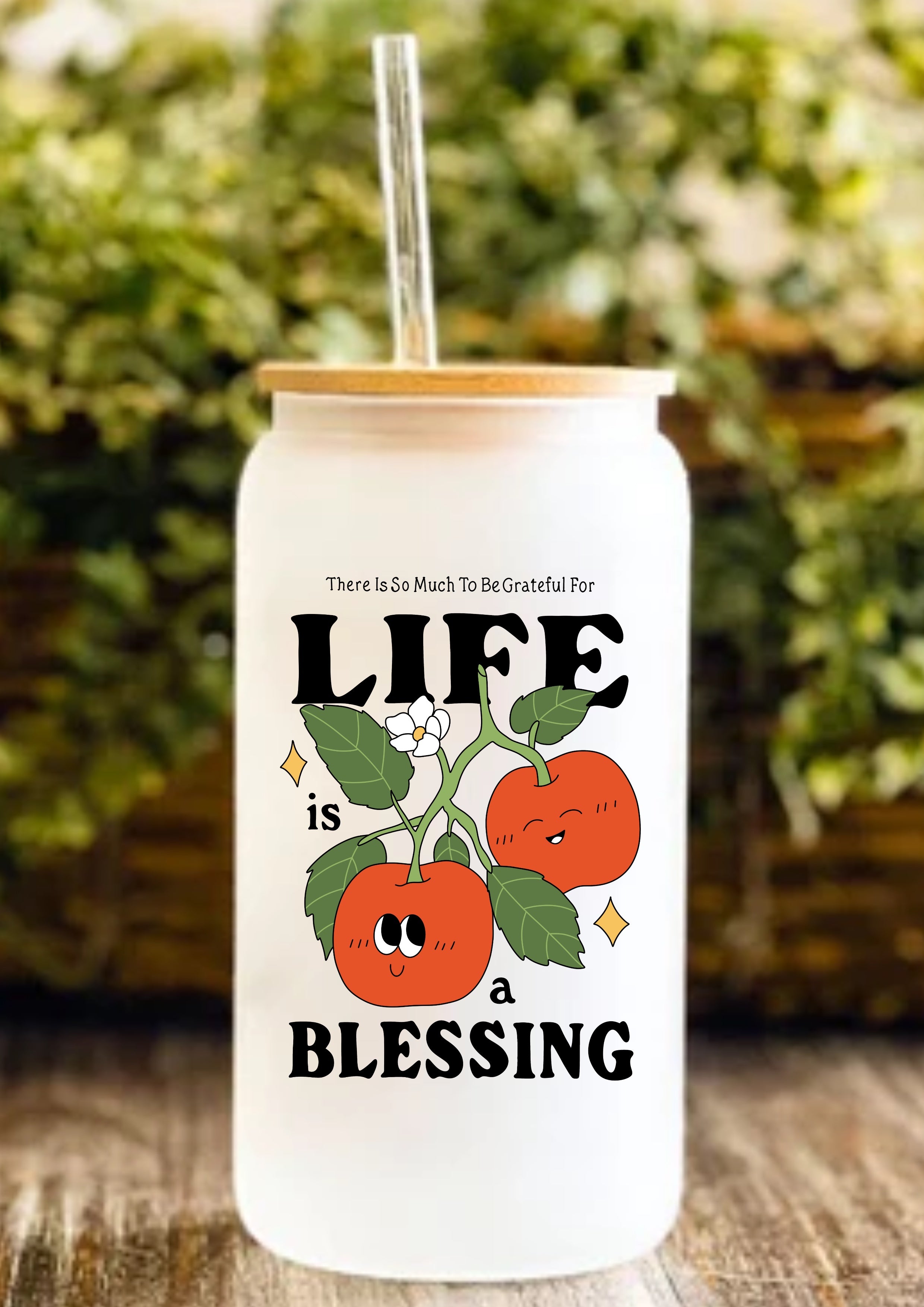 There Is So Much To Be Grateful For Life Is A Blessing 12oz Frosted Glass Tumbler
