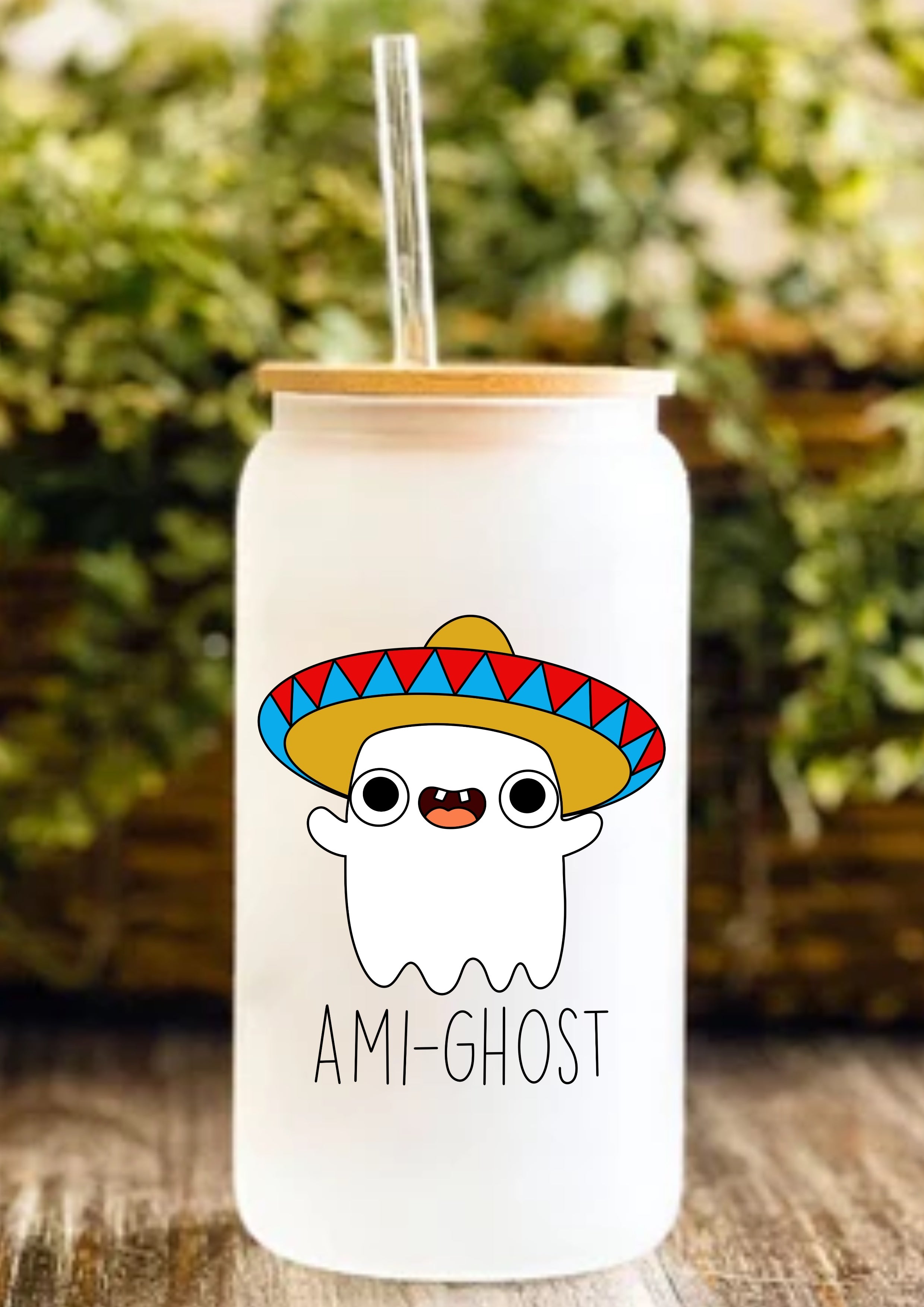 Ami-Ghost 12oz Frosted Glass Tumbler