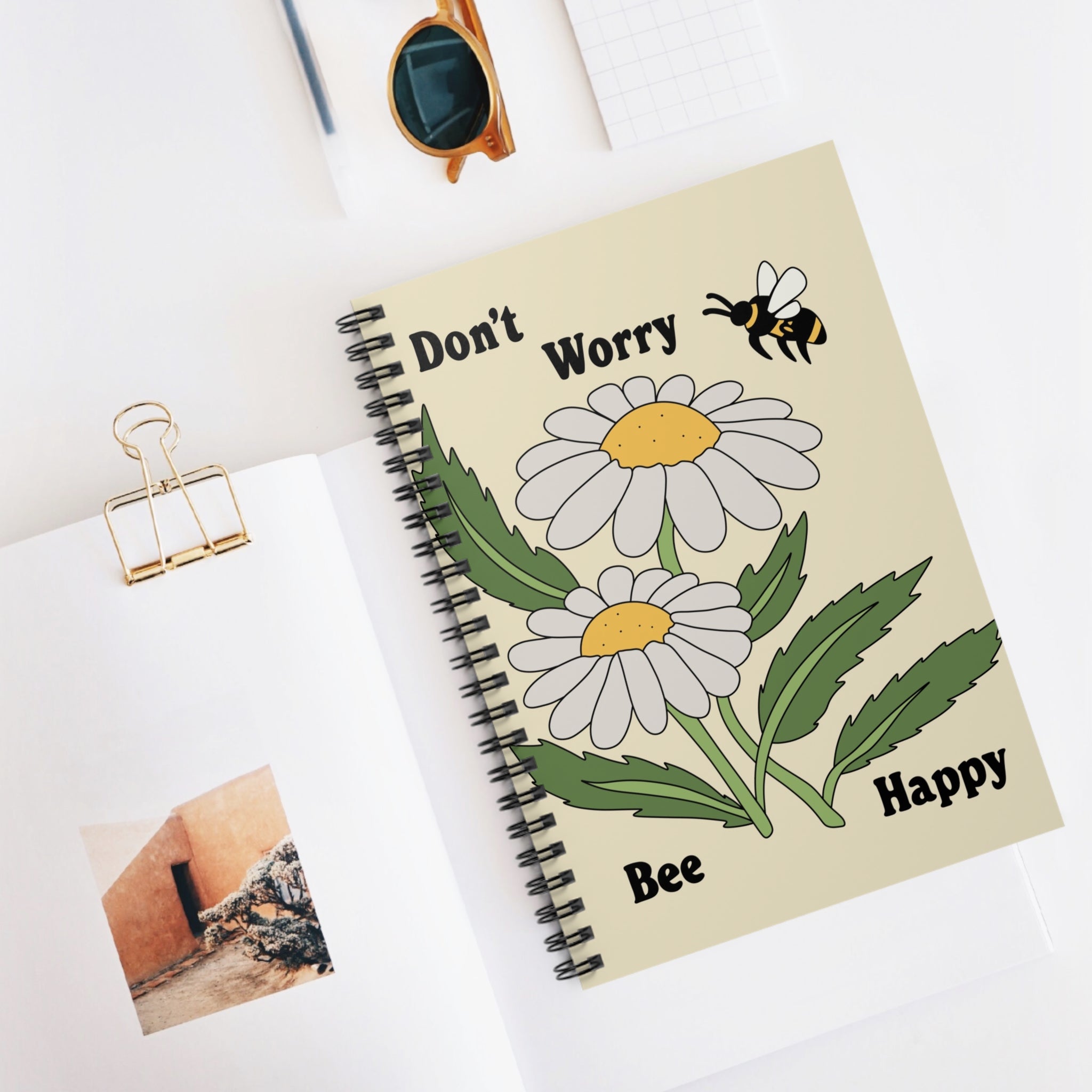 Don’t Worry Bee Happy A5 Lined Notebook