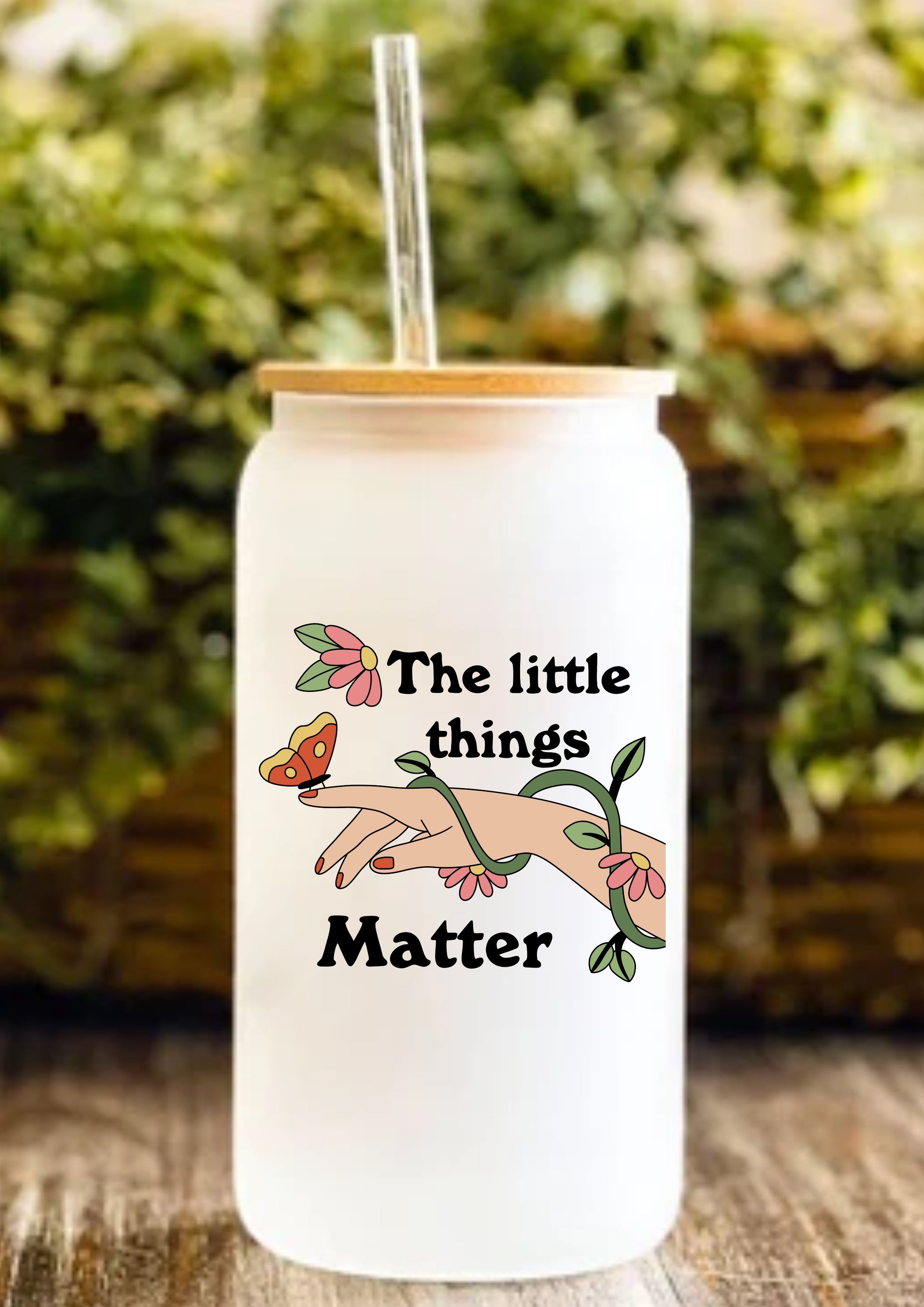 The Little Things Matter 12oz Frosted Glass Tumbler