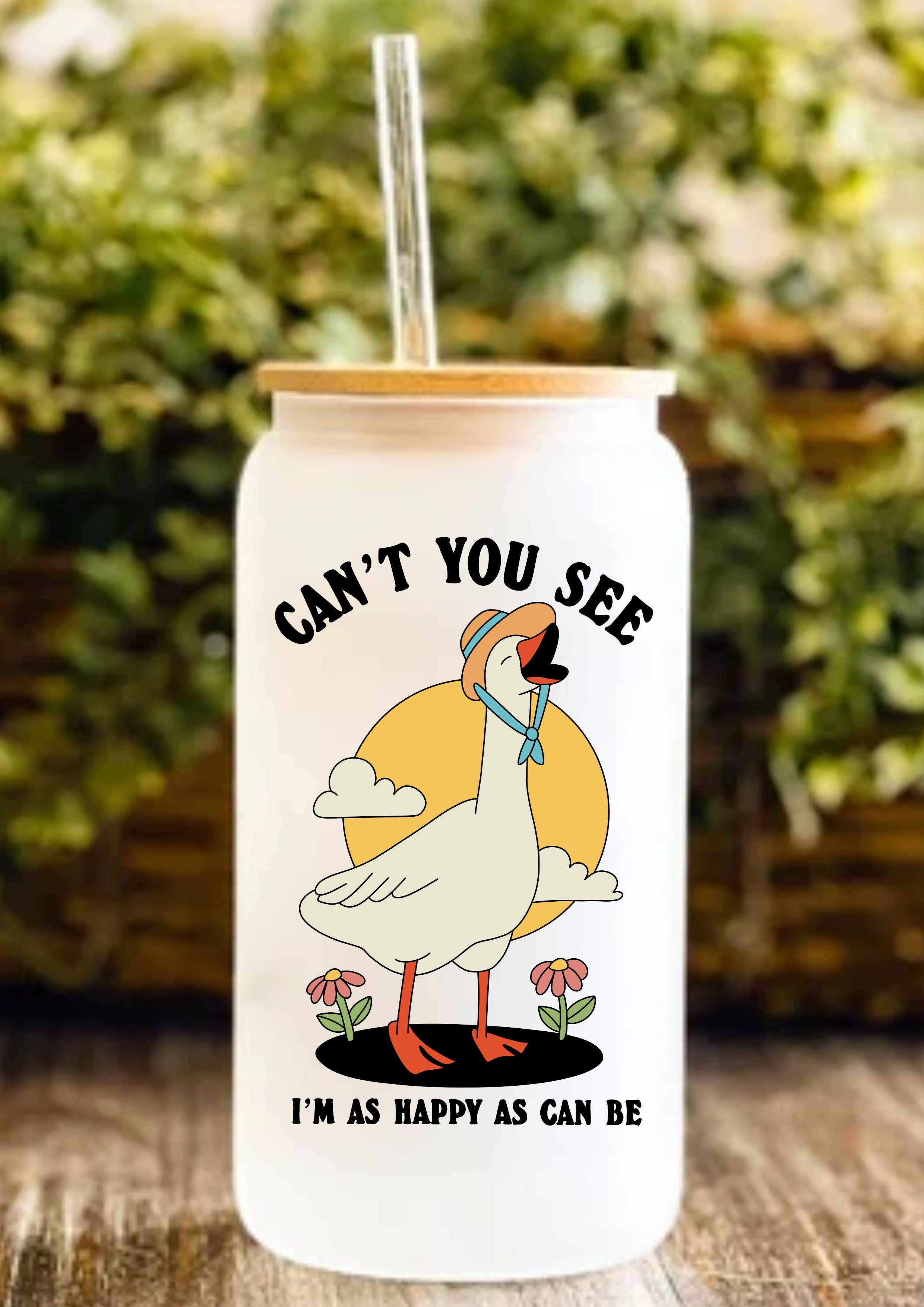 Can’t You See I’m As Happy As Can Be 12oz Frosted Glass Tumbler