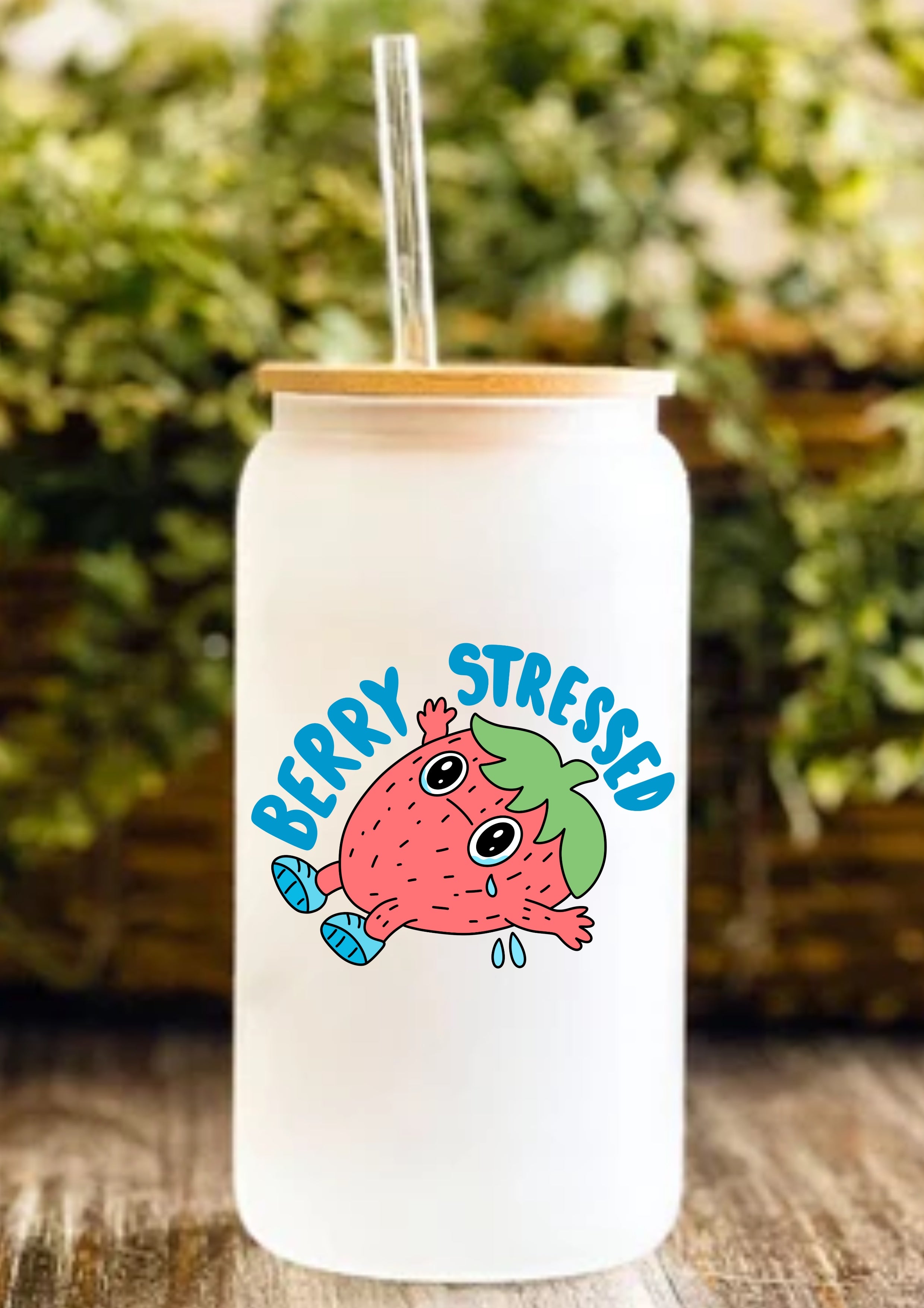 Berry Stressed 12oz Frosted Glass Tumbler
