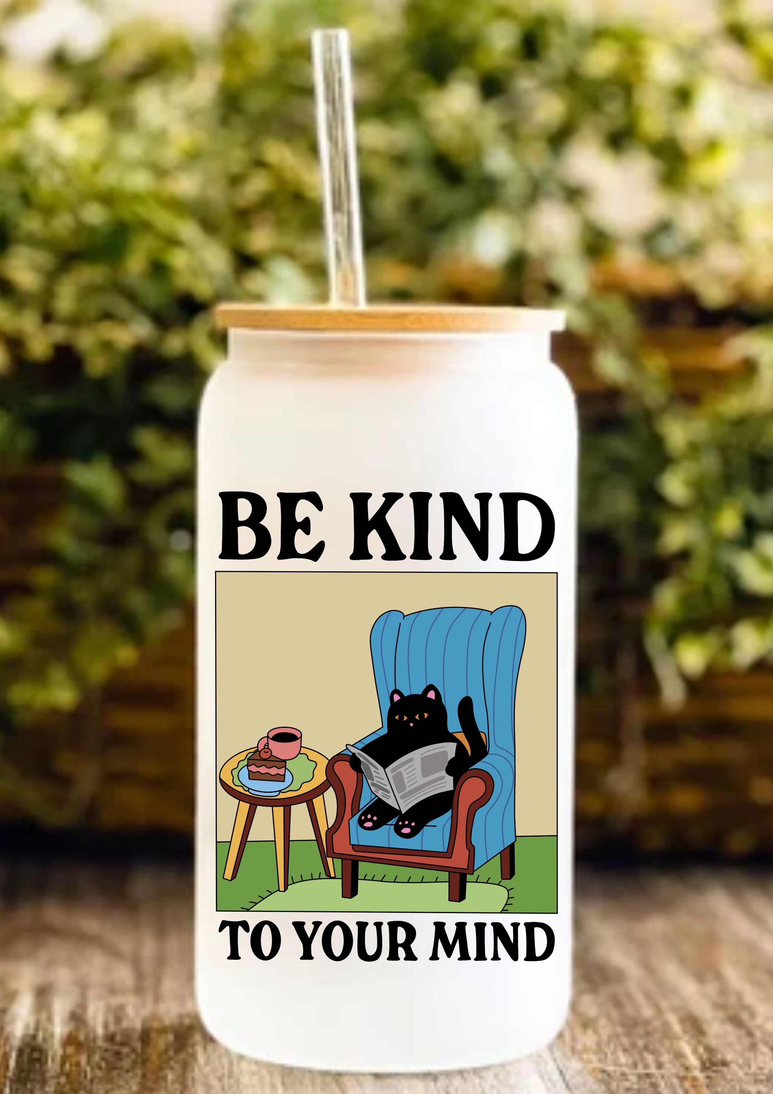 Be Kind To Your Mind 12oz Frosted Glass Tumbler