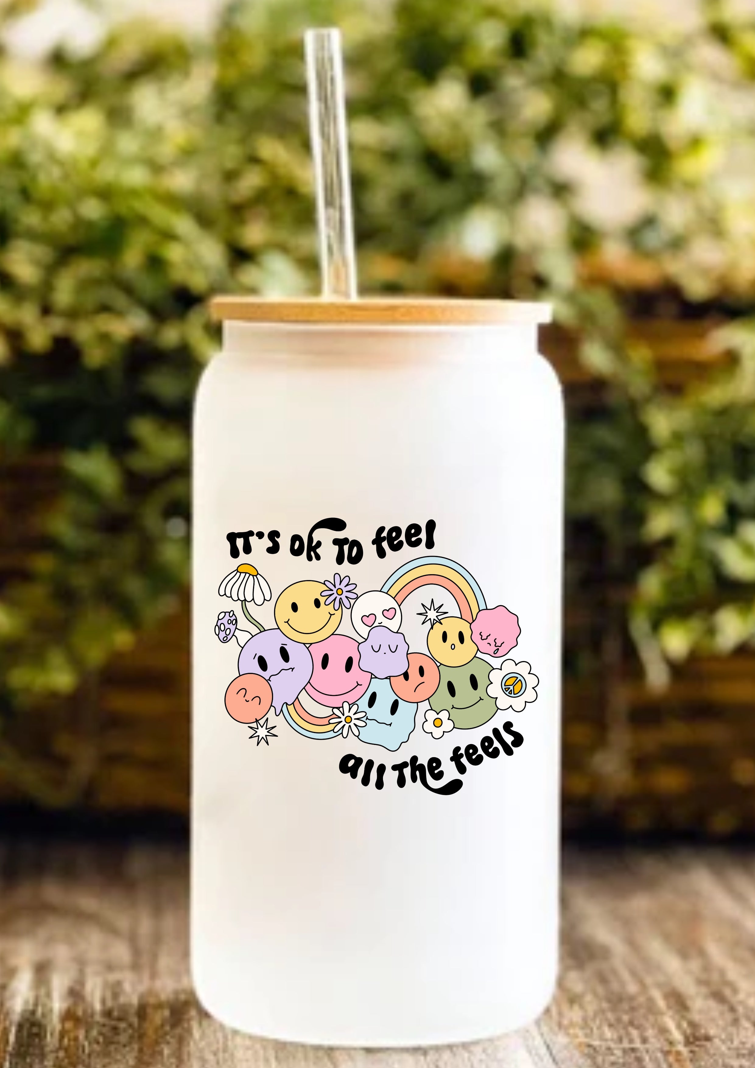It’s OK To Feel All The Feels 12oz Frosted Glass Tumbler