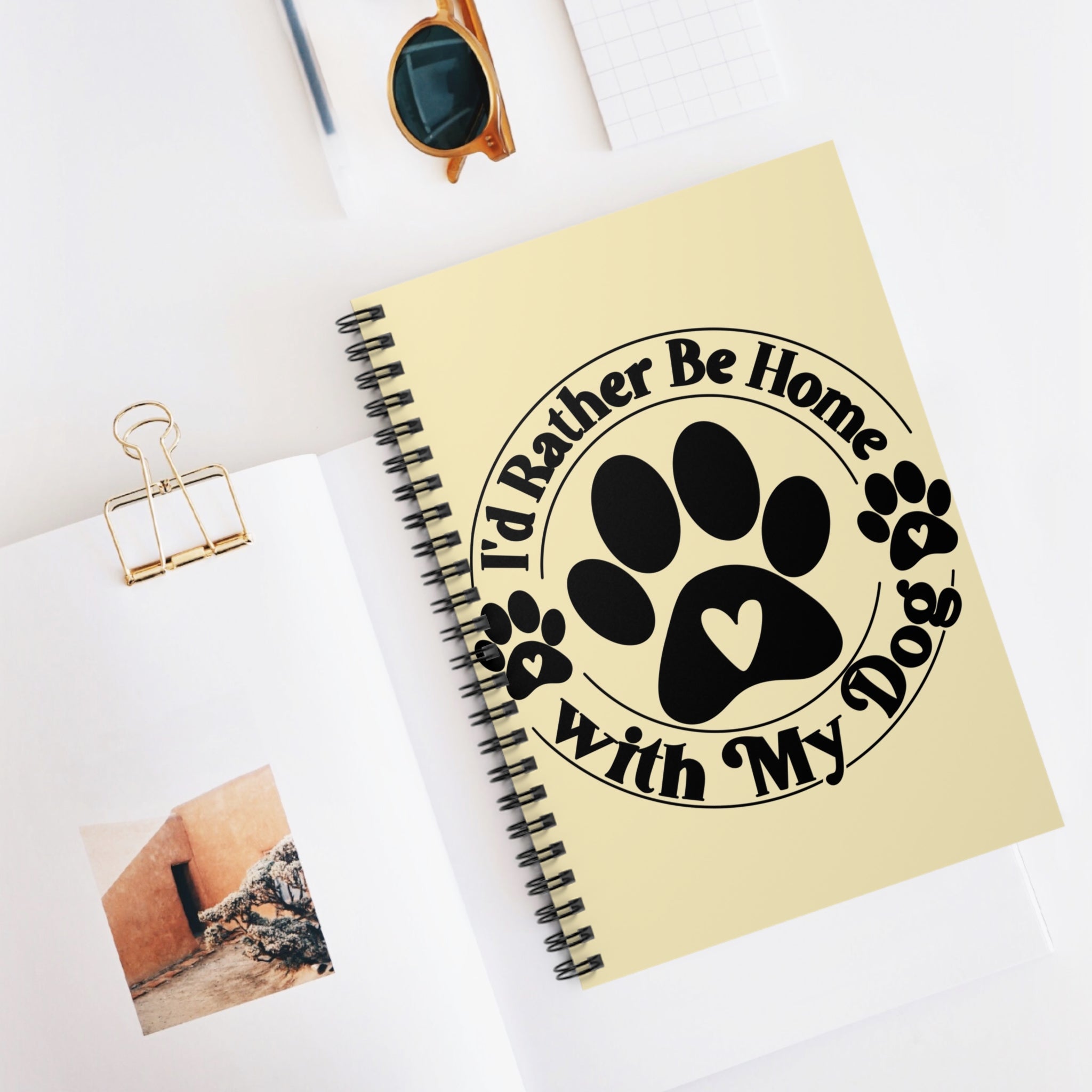 I’d Rather Be Home With My Dog A5 Lined Notebook