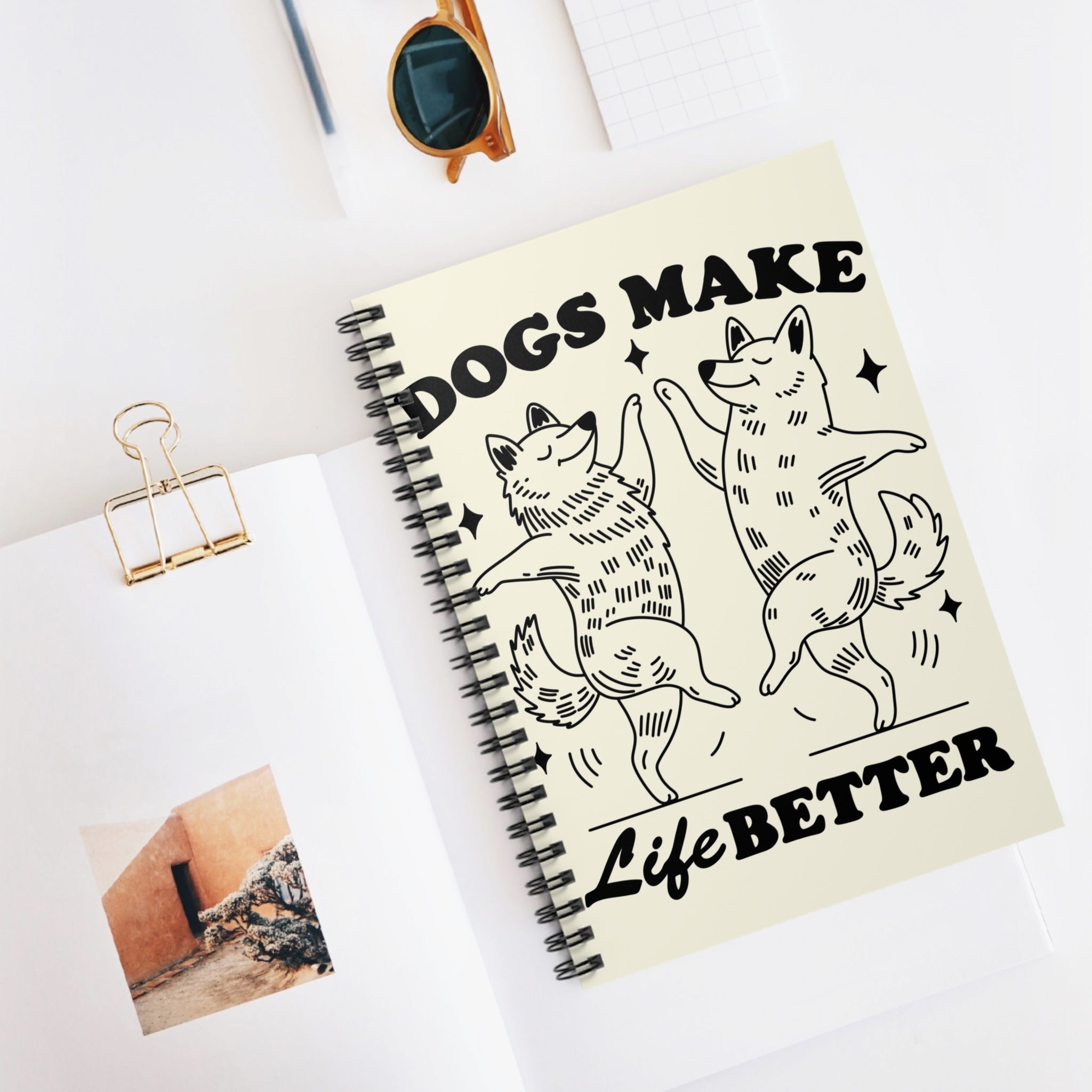 Dogs Make Life Better A5 Lined Notebook