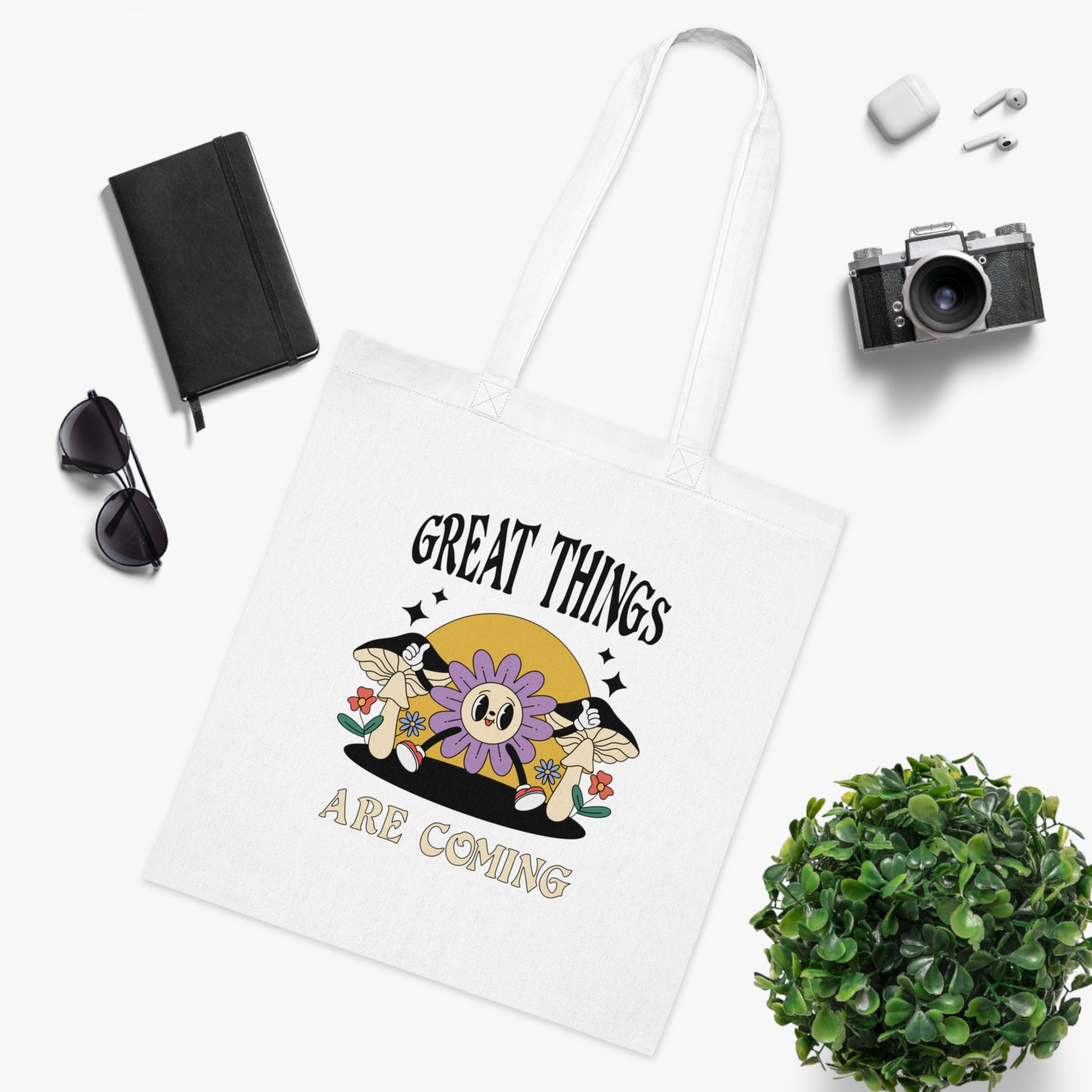 Great Things Are Coming White Tote Bag
