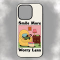 Smile More Worry Less iPhone Rubber Phone Case
