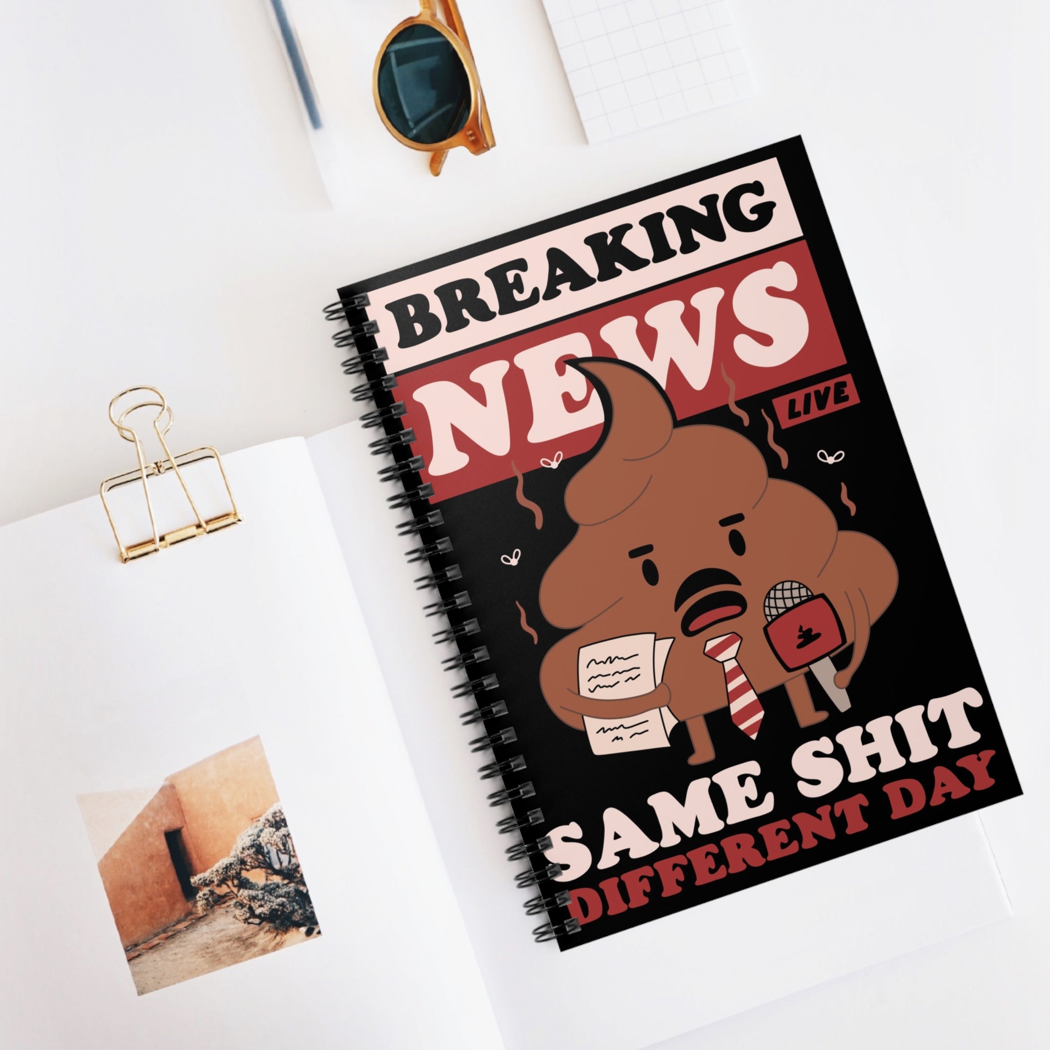 Breaking News Same Shit Different Day A5 Lined Notebook