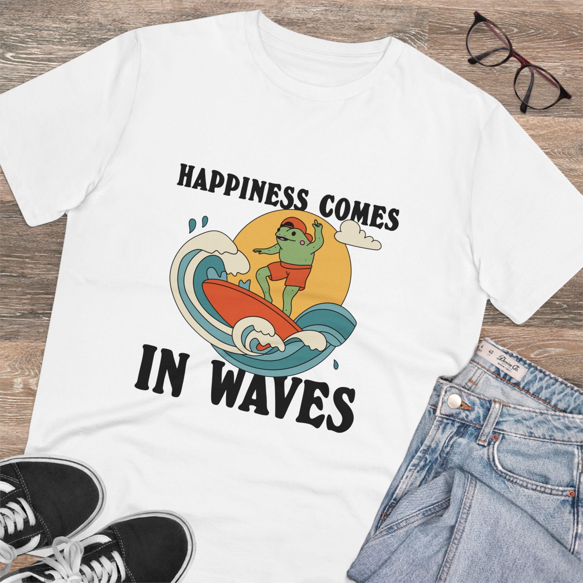 Happiness Comes In Waves Unisex T-Shirt