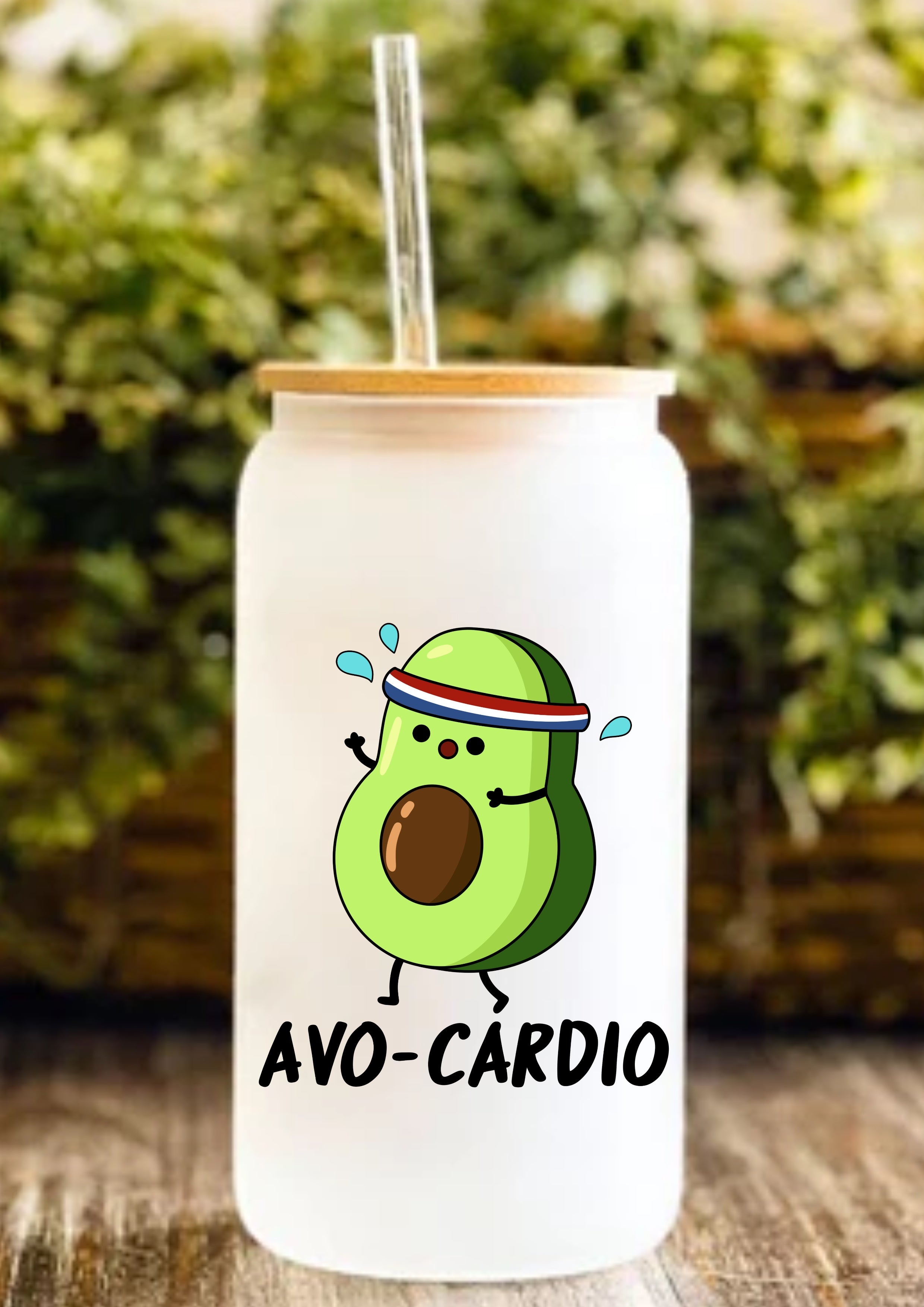 Avo-Cardio 12oz Frosted Glass Tumbler