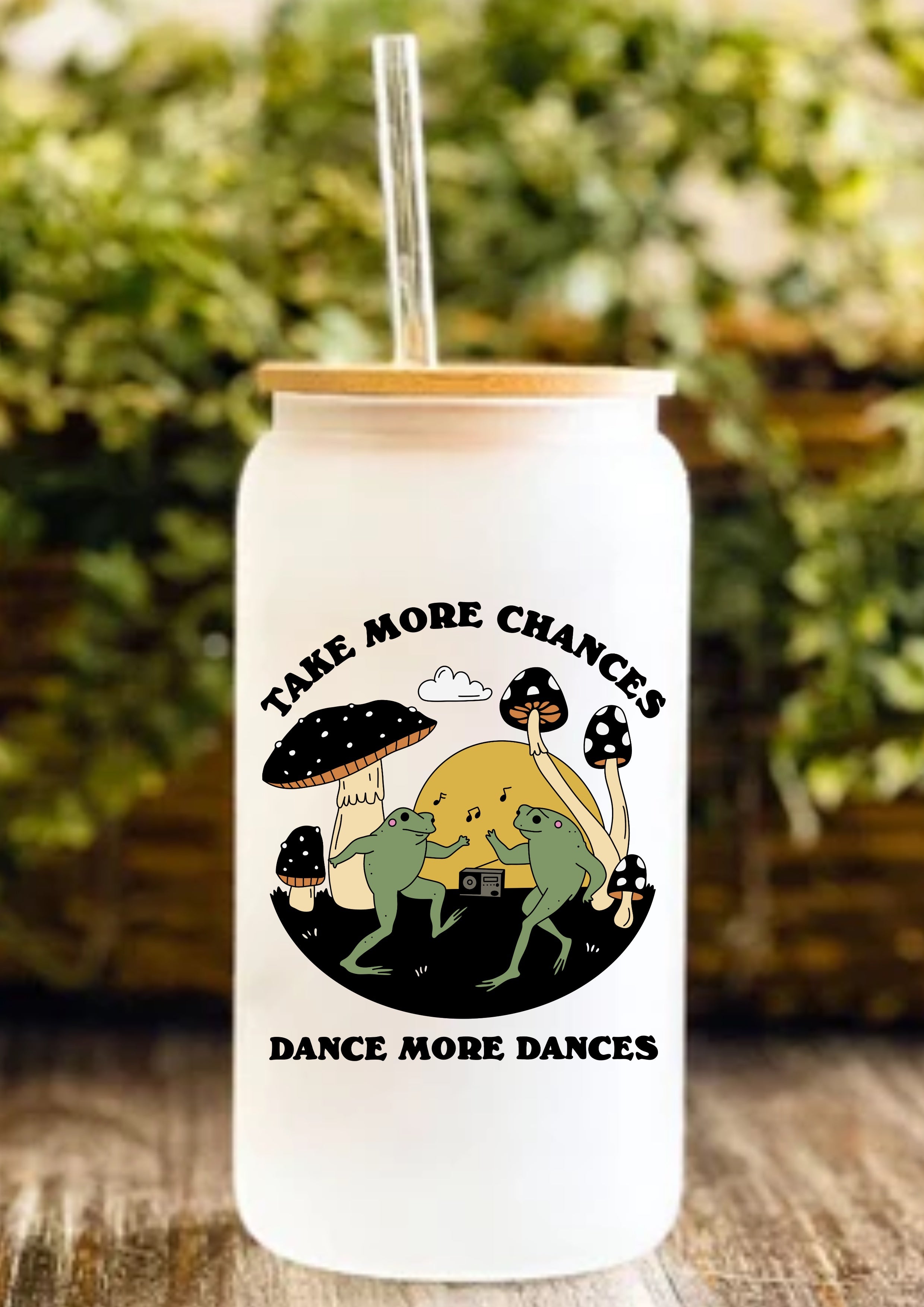Take More Chances Dance More Dances 12oz Frosted Glass Tumbler