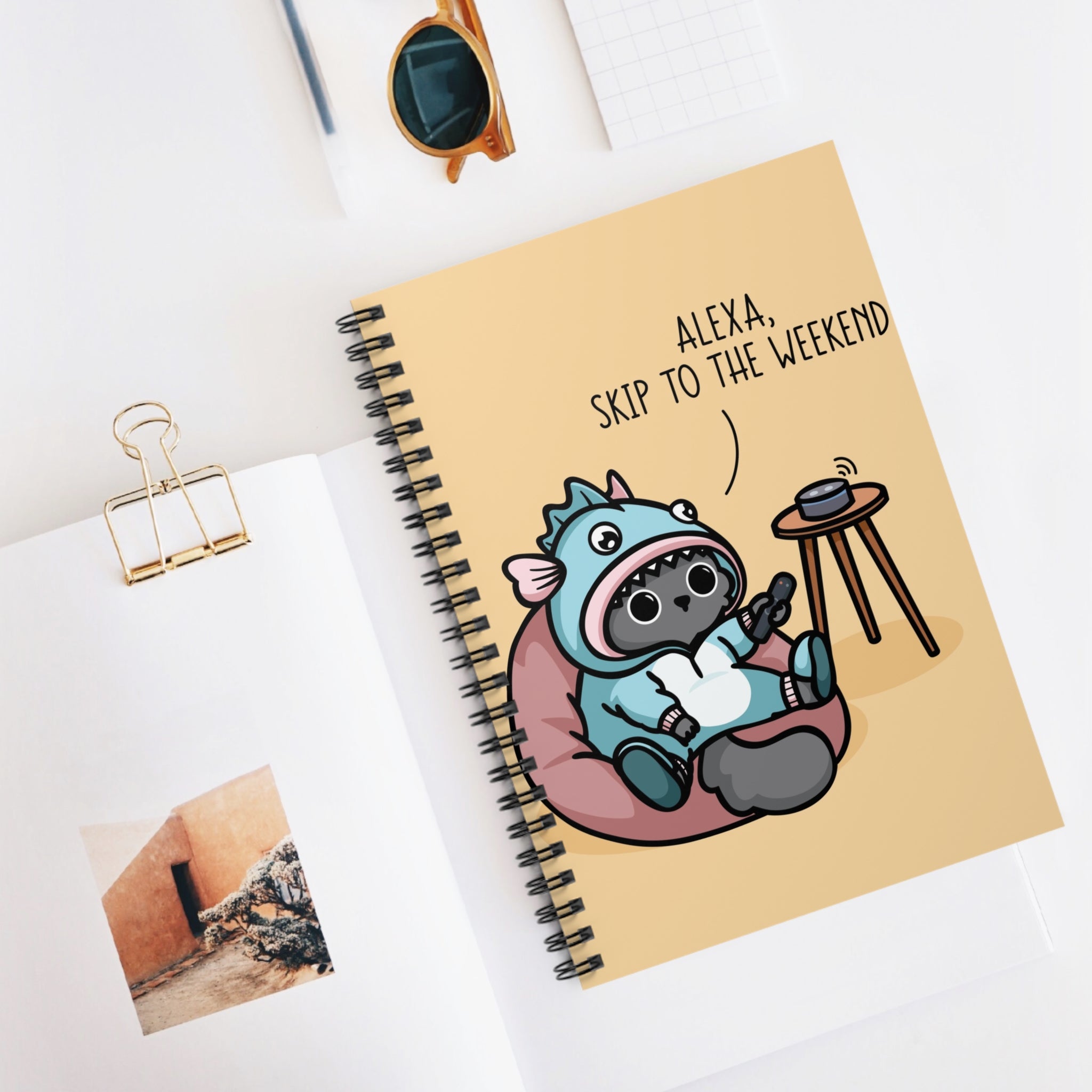 Alexa, Skip To The Weekend A5 Lined Notebook