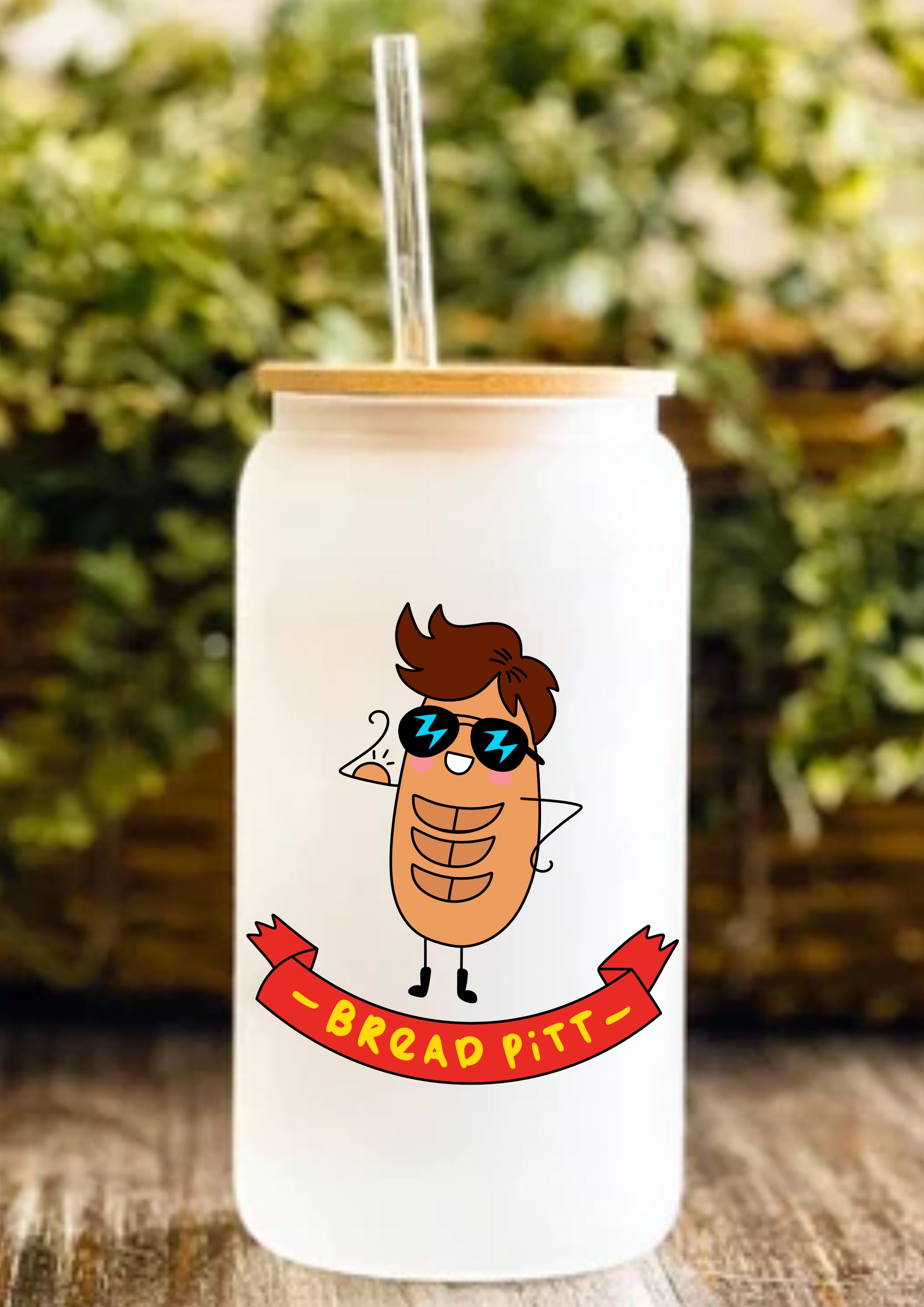Bread Pitt 12oz Frosted Glass Tumbler