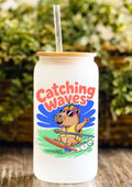 Catching Waves 12oz Frosted Glass Tumbler