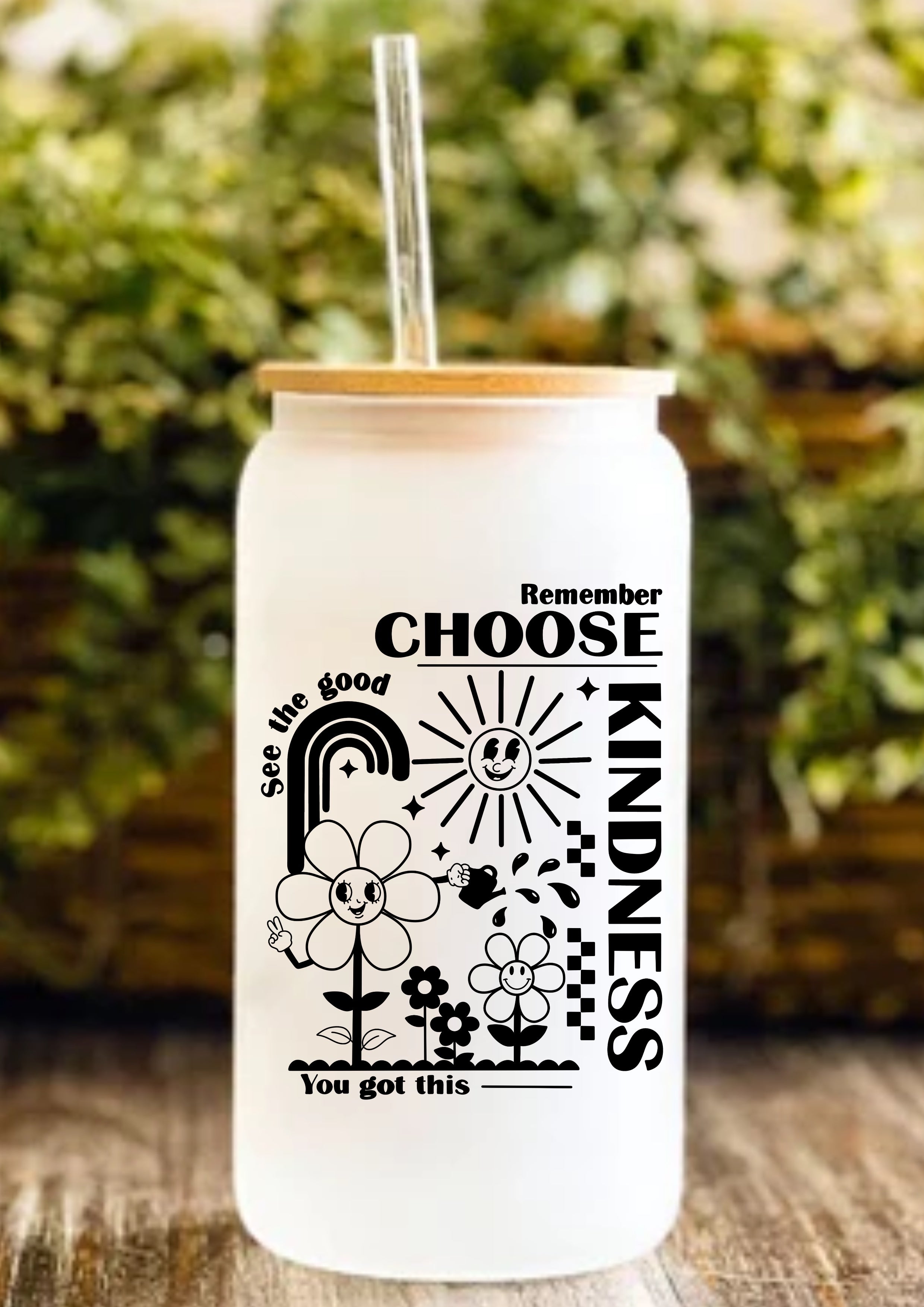 Remember Choose Kindness 12oz Frosted Glass Tumbler