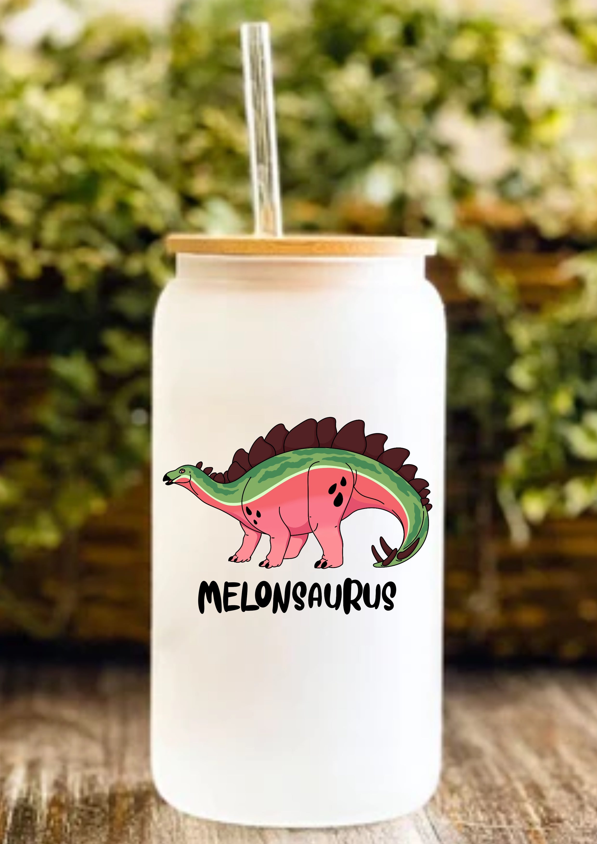 Melonsaurus 12oz Frosted Glass Tumbler
