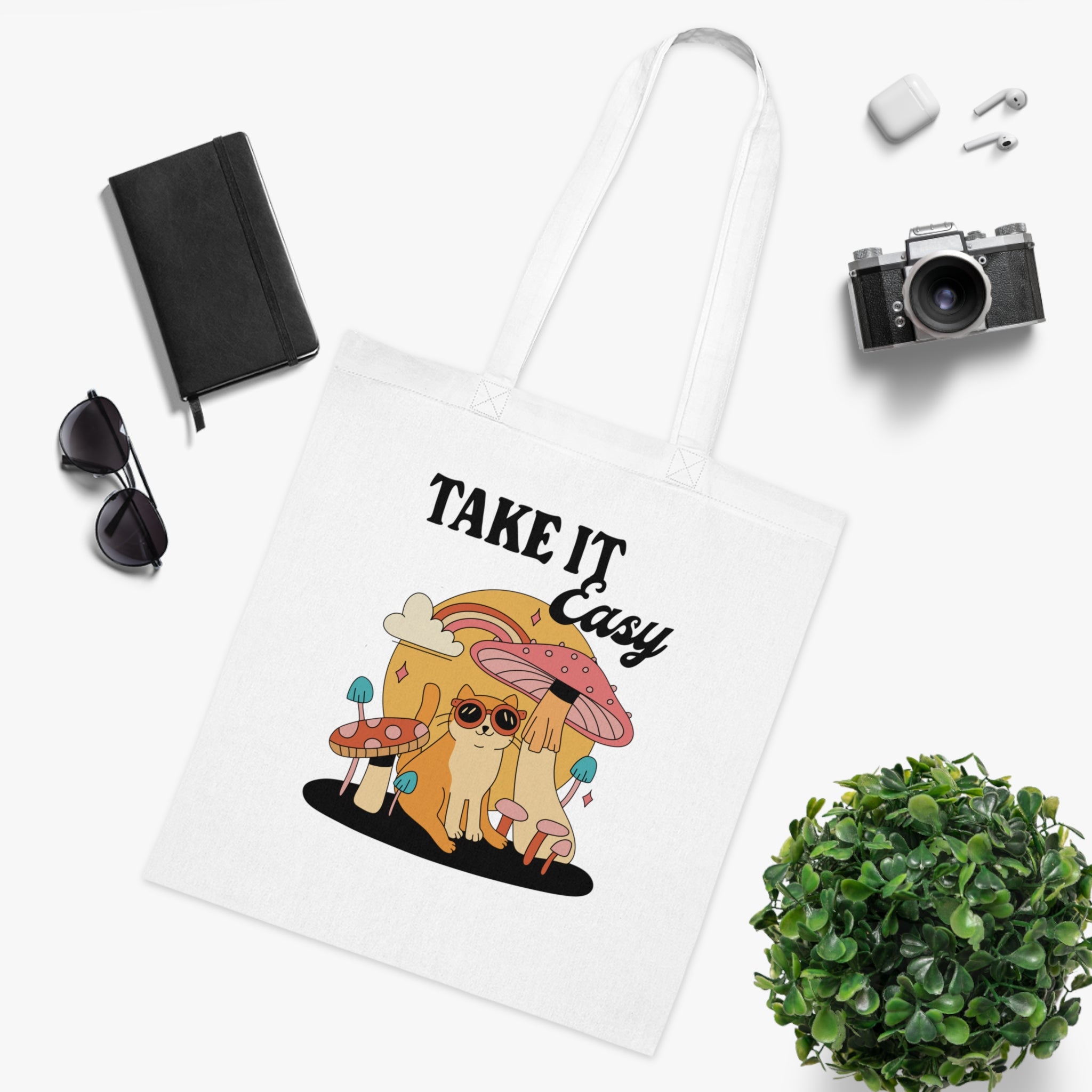 Take It Easy White Tote Bag