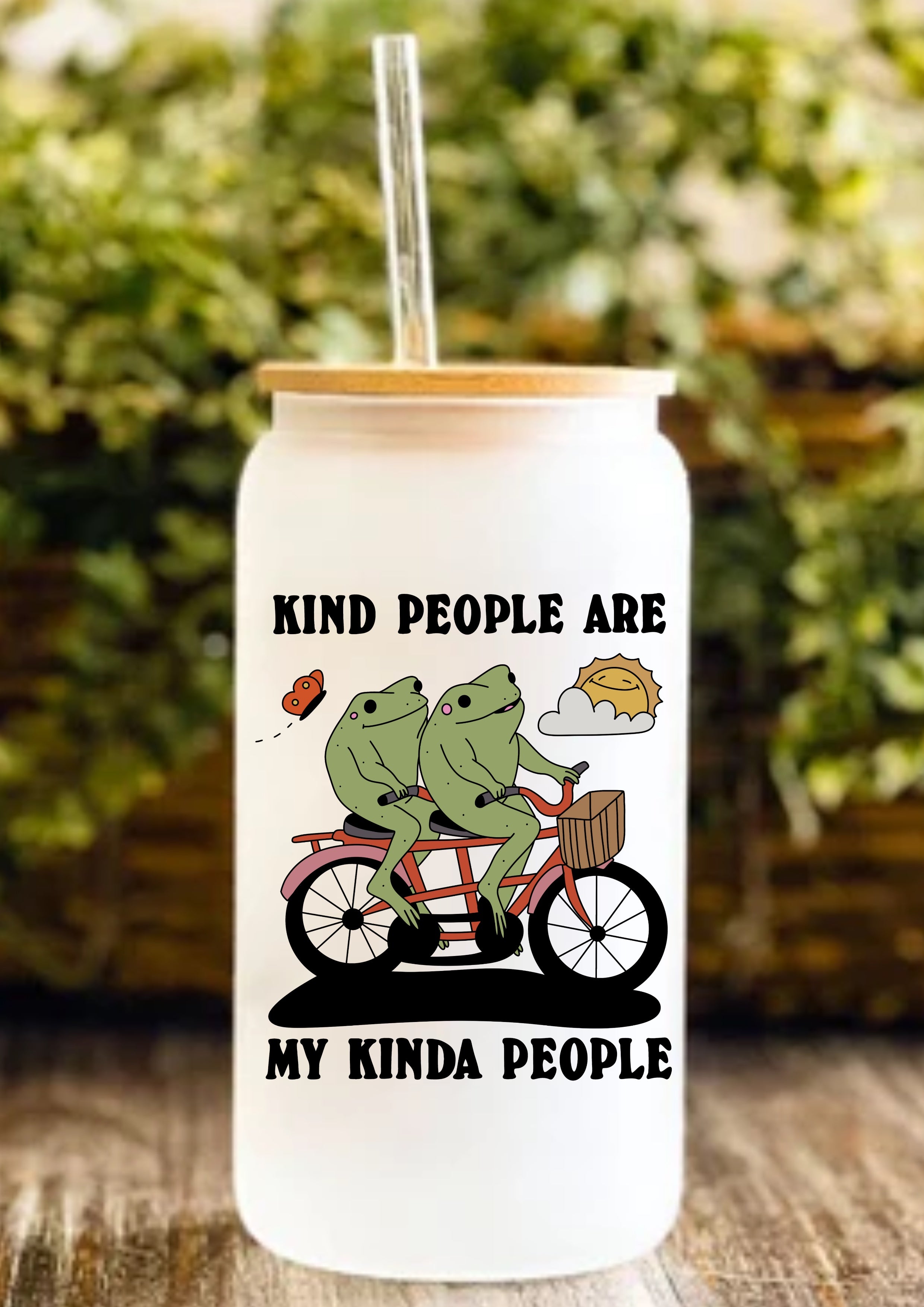 Kind People Are My Kinda People 12oz Frosted Glass Tumbler