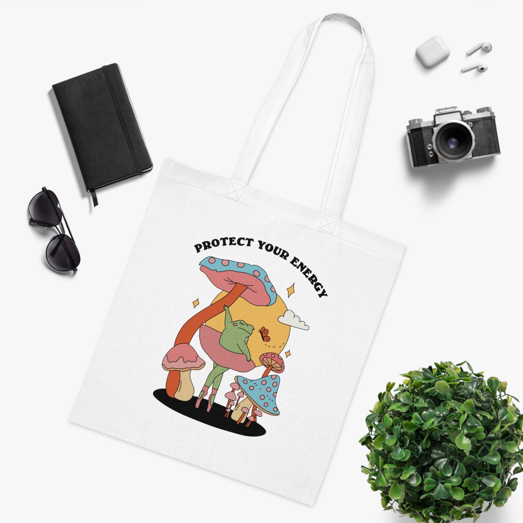 Protect Your Energy White Tote Bag