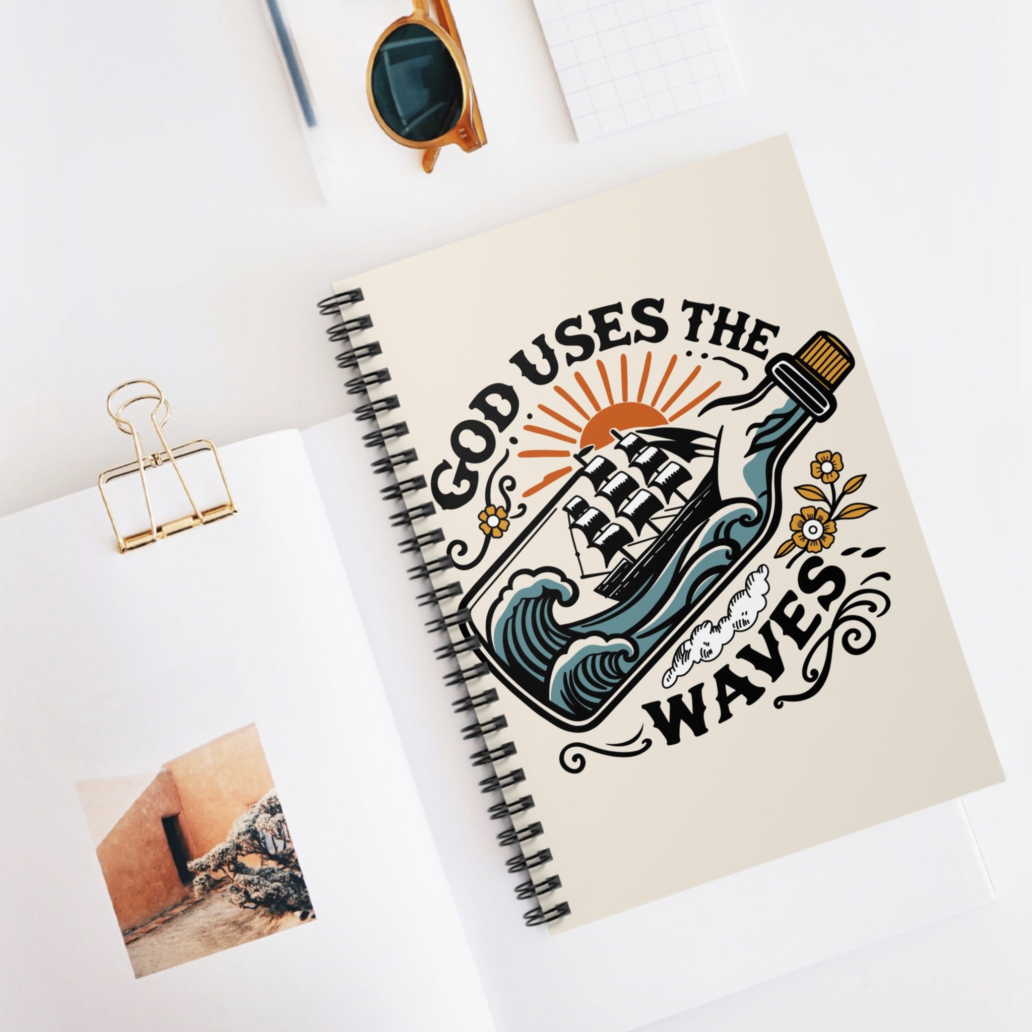 God Uses The Waves A5 Lined Notebook