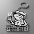 A Cup Of Cowboy Magic Acrylic Keyring