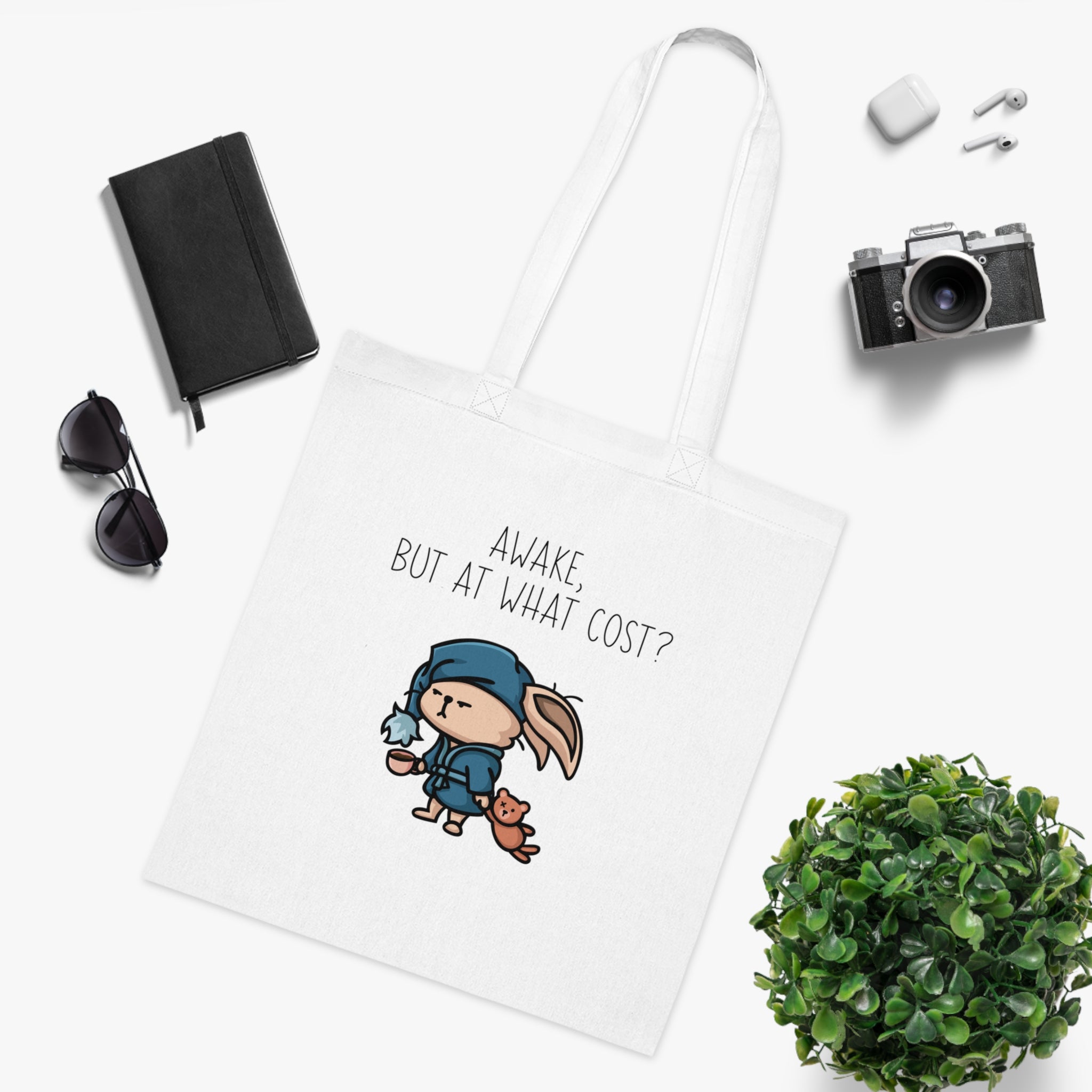 Awake, But At What Cost? White Tote Bag