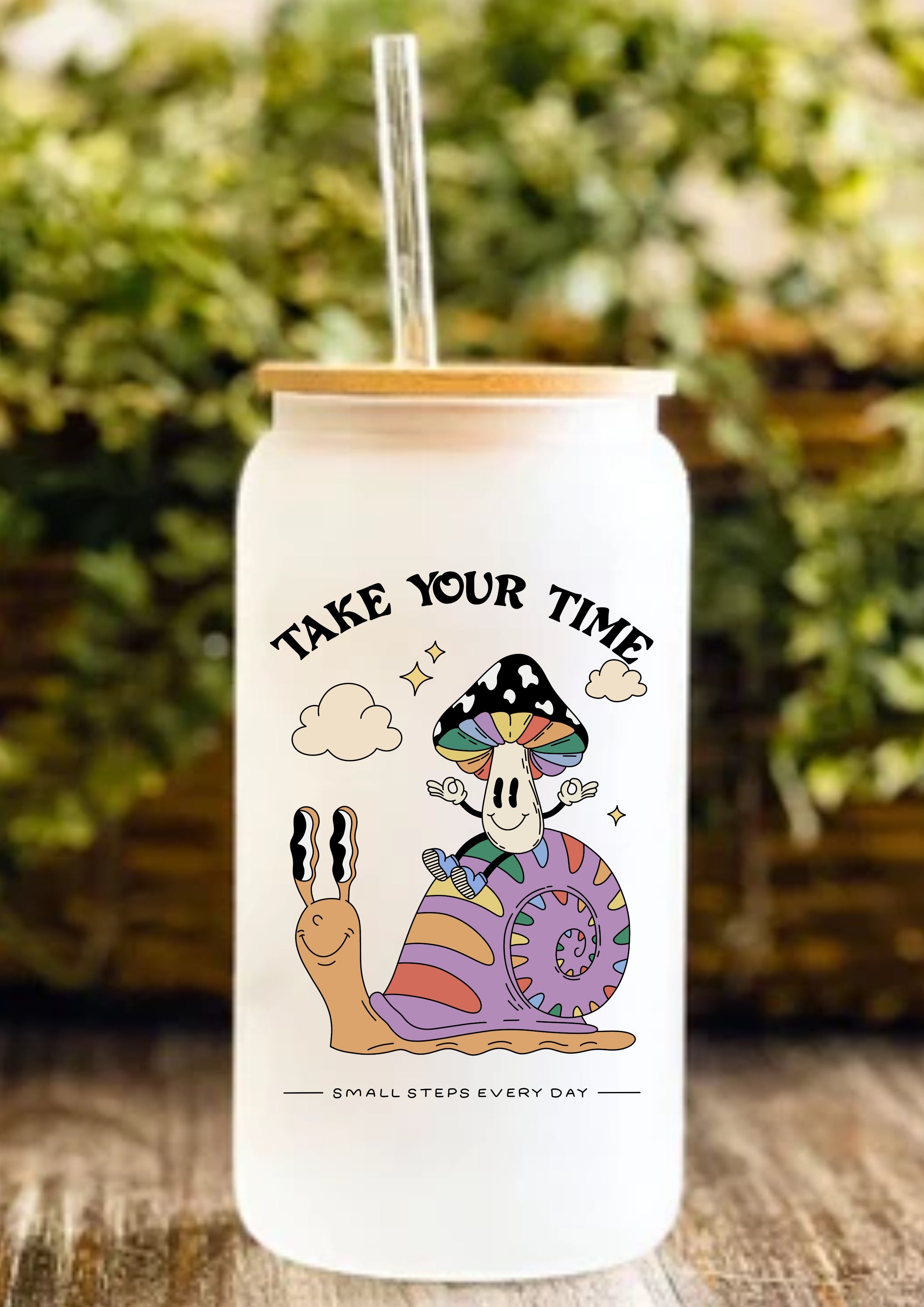 Take Your Time 12oz Frosted Glass Tumbler