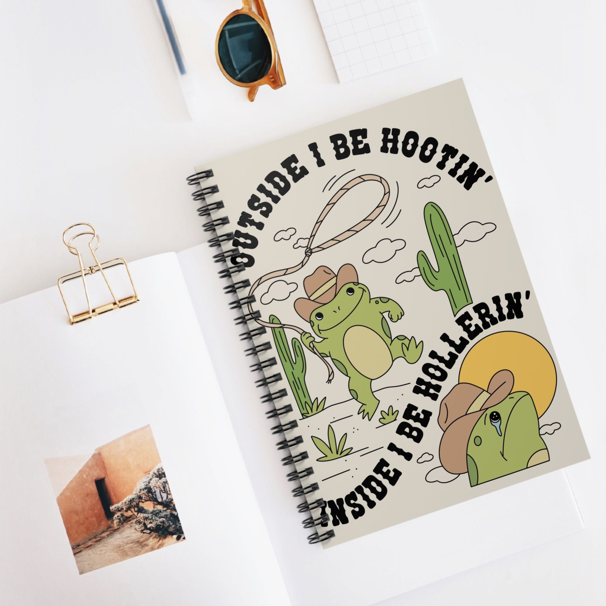 Outside I Be Hootin’ Inside I Be Hollerin’ A5 Lined Notebook