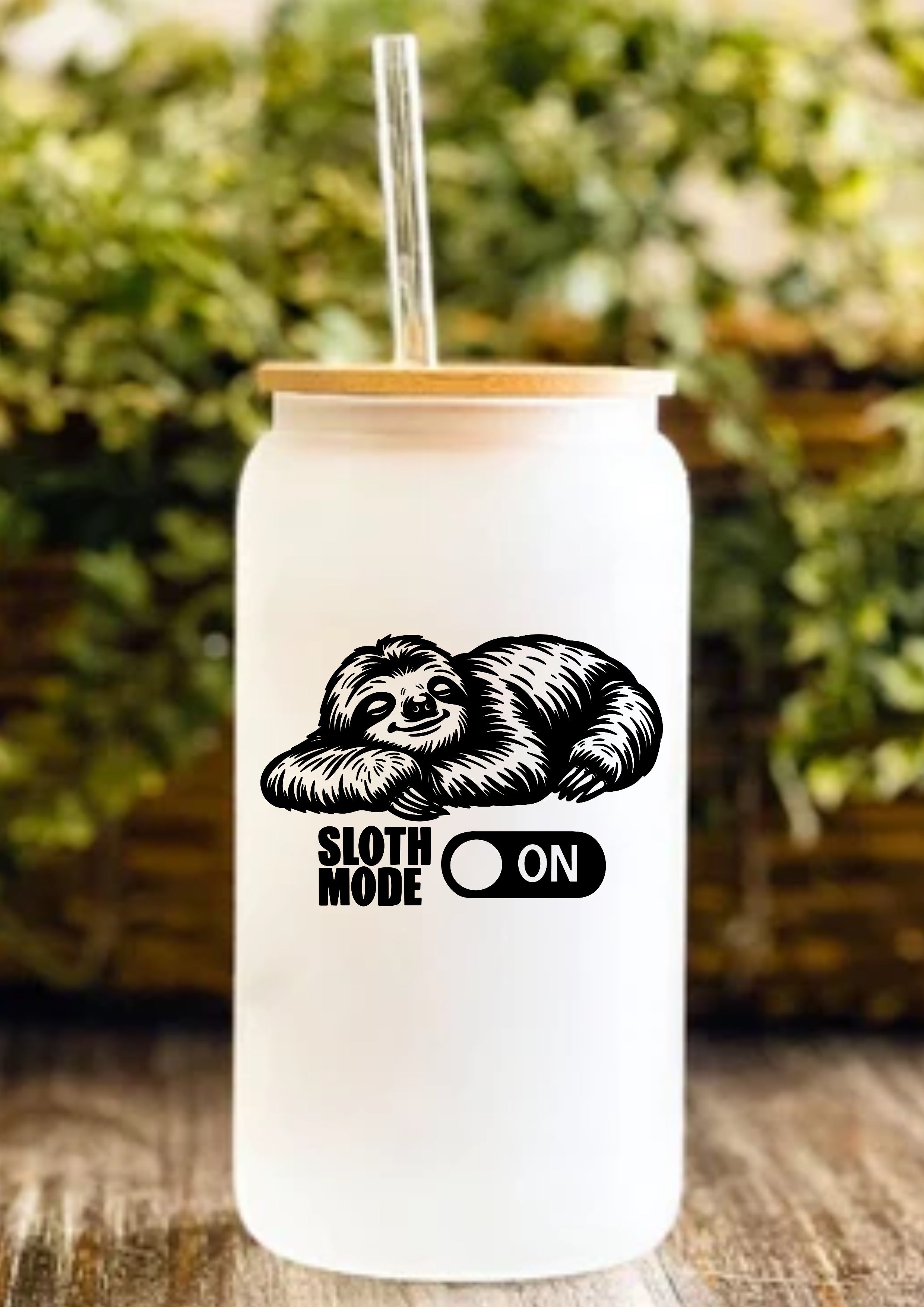 Sloth Mode On 12oz Frosted Glass Tumbler