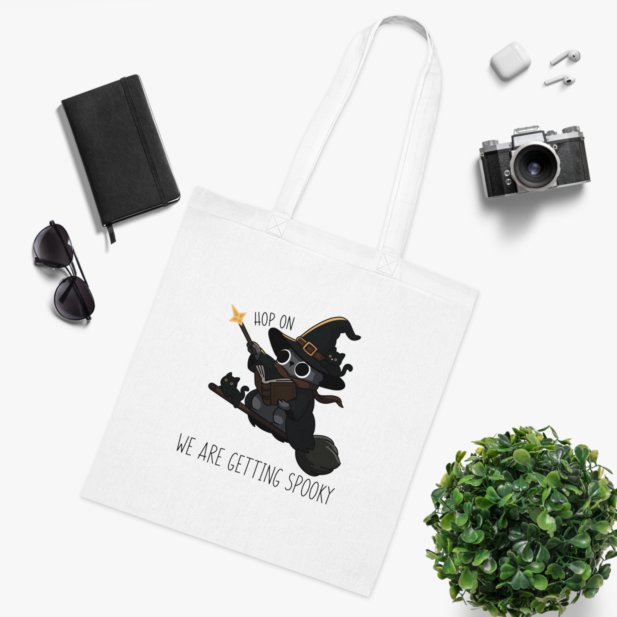 Hop On, We Are Getting Spooky White Tote Bag